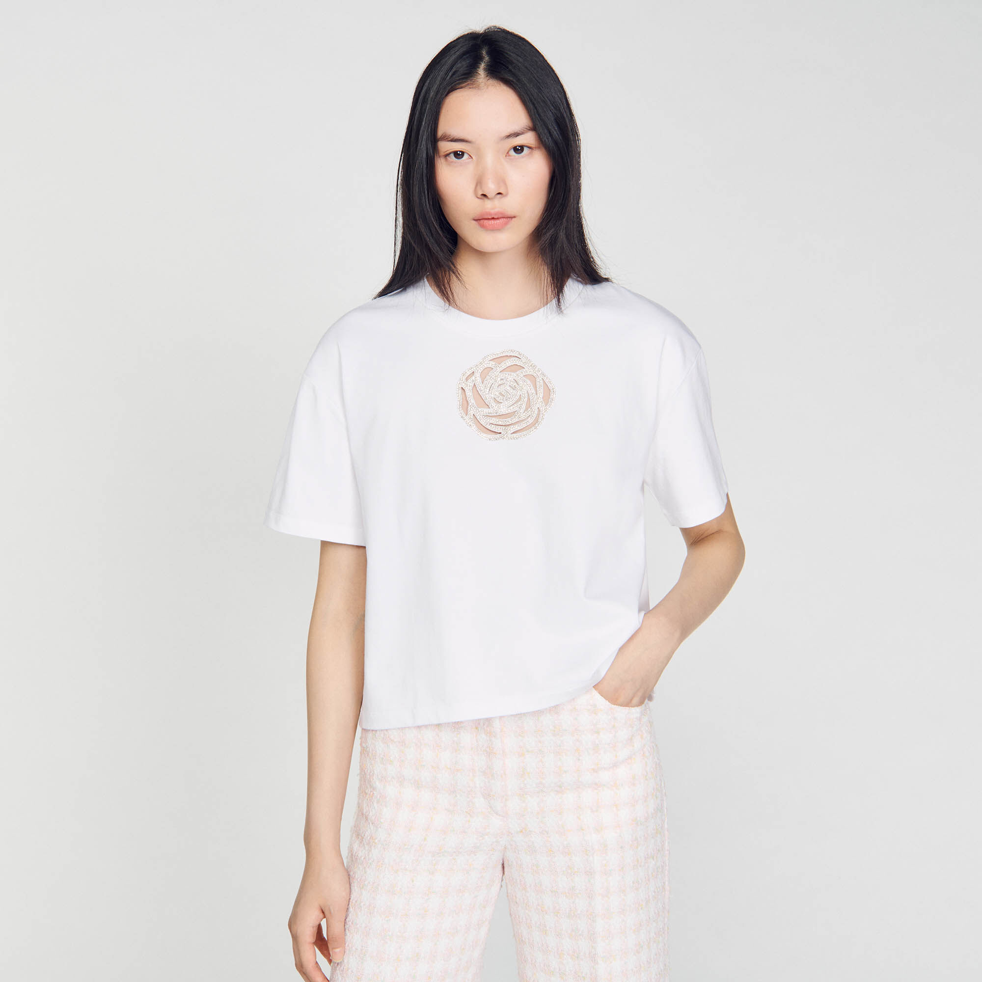 Tee shirt femme sale rose