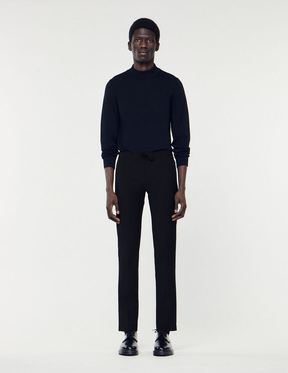 Trousers with elasticated waist Black Homme