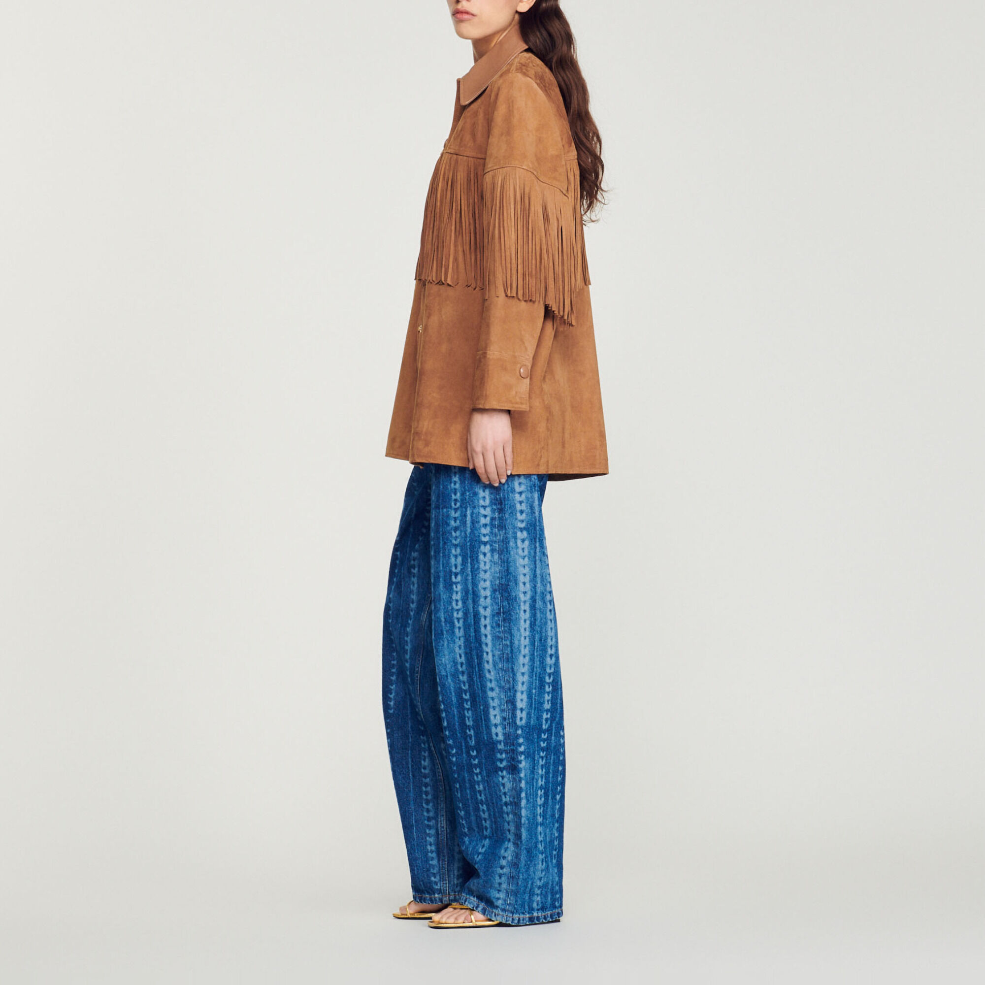 Sandro new arrivals fringe coat