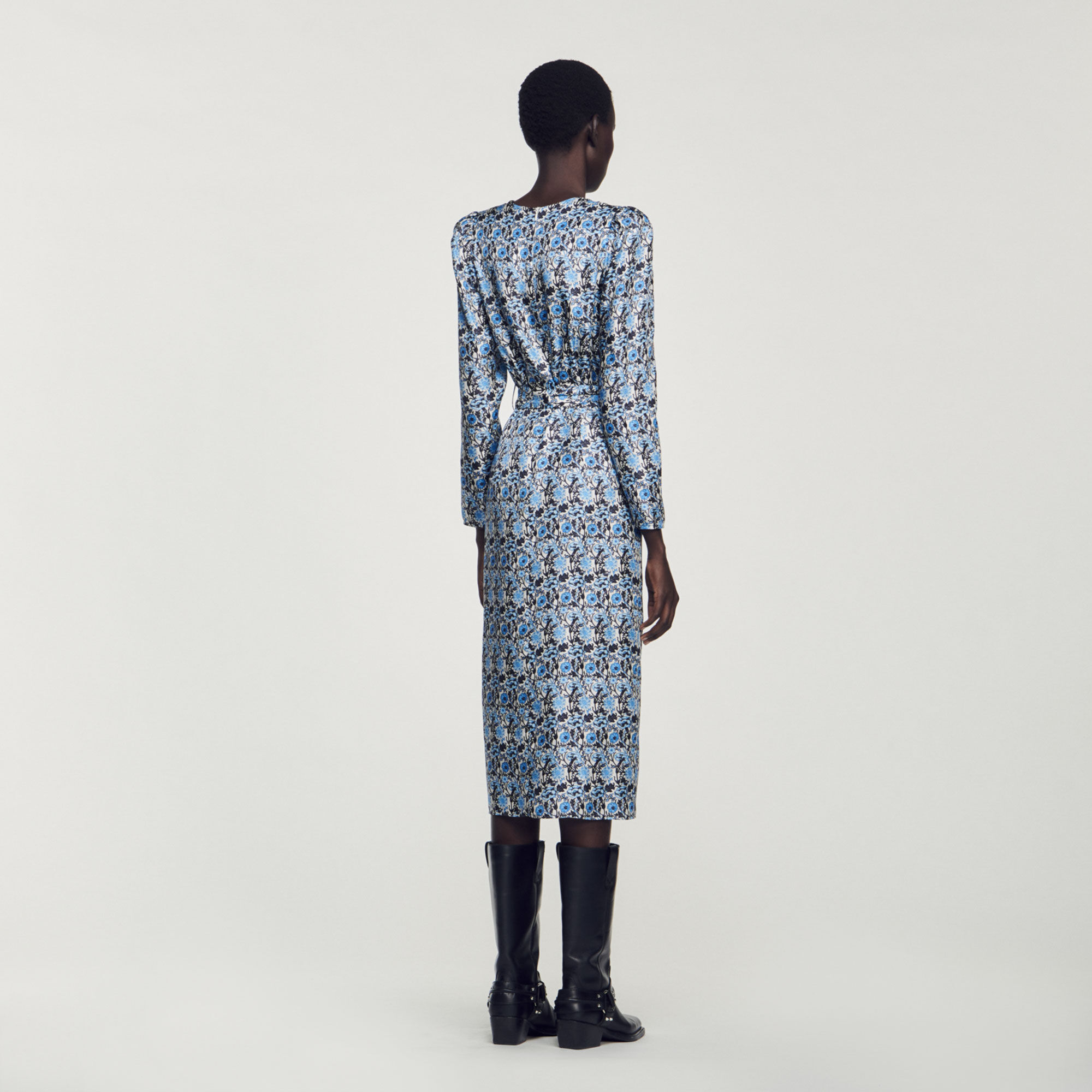 Sandro long shop sleeve dress