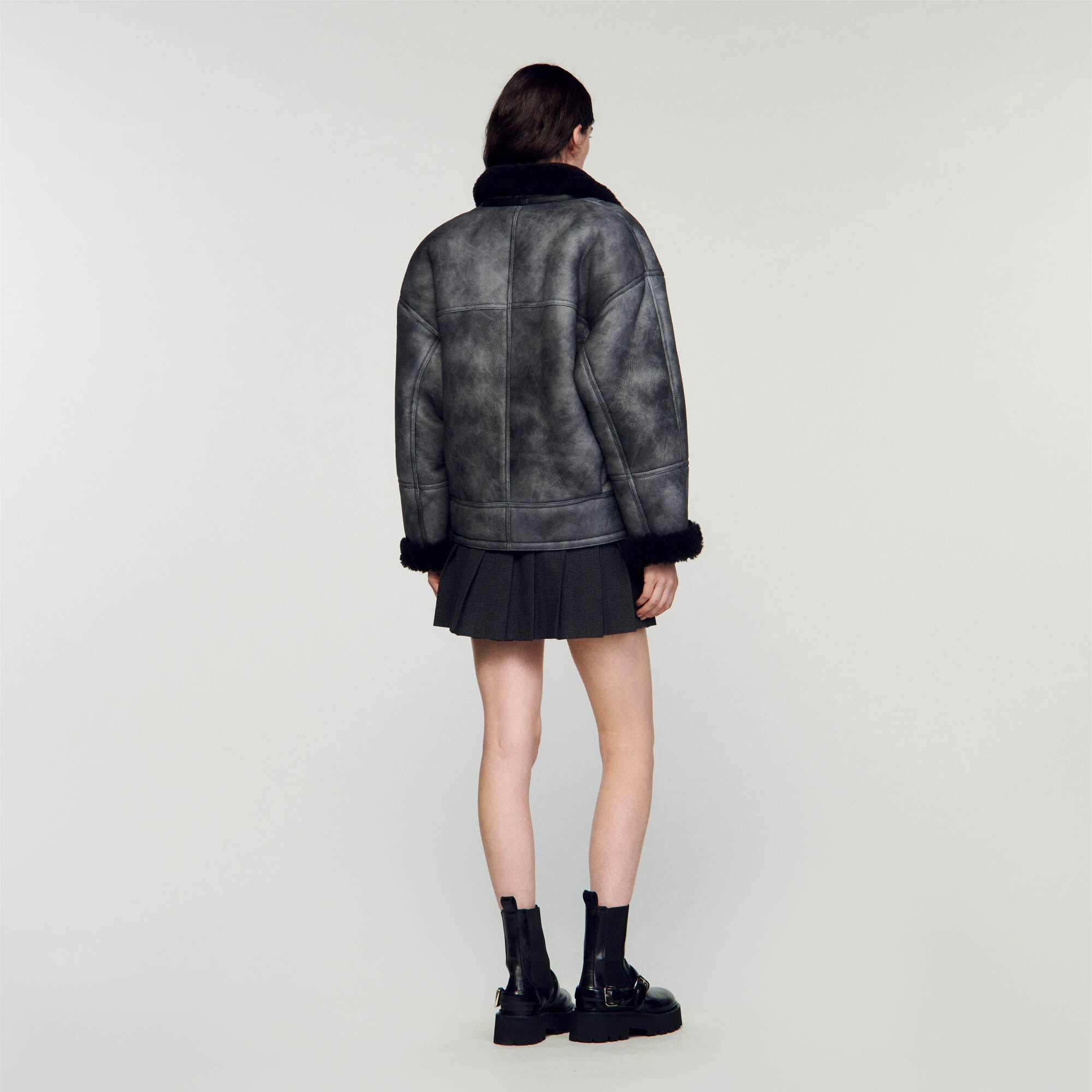 Sandro adonis new arrivals shearling coat