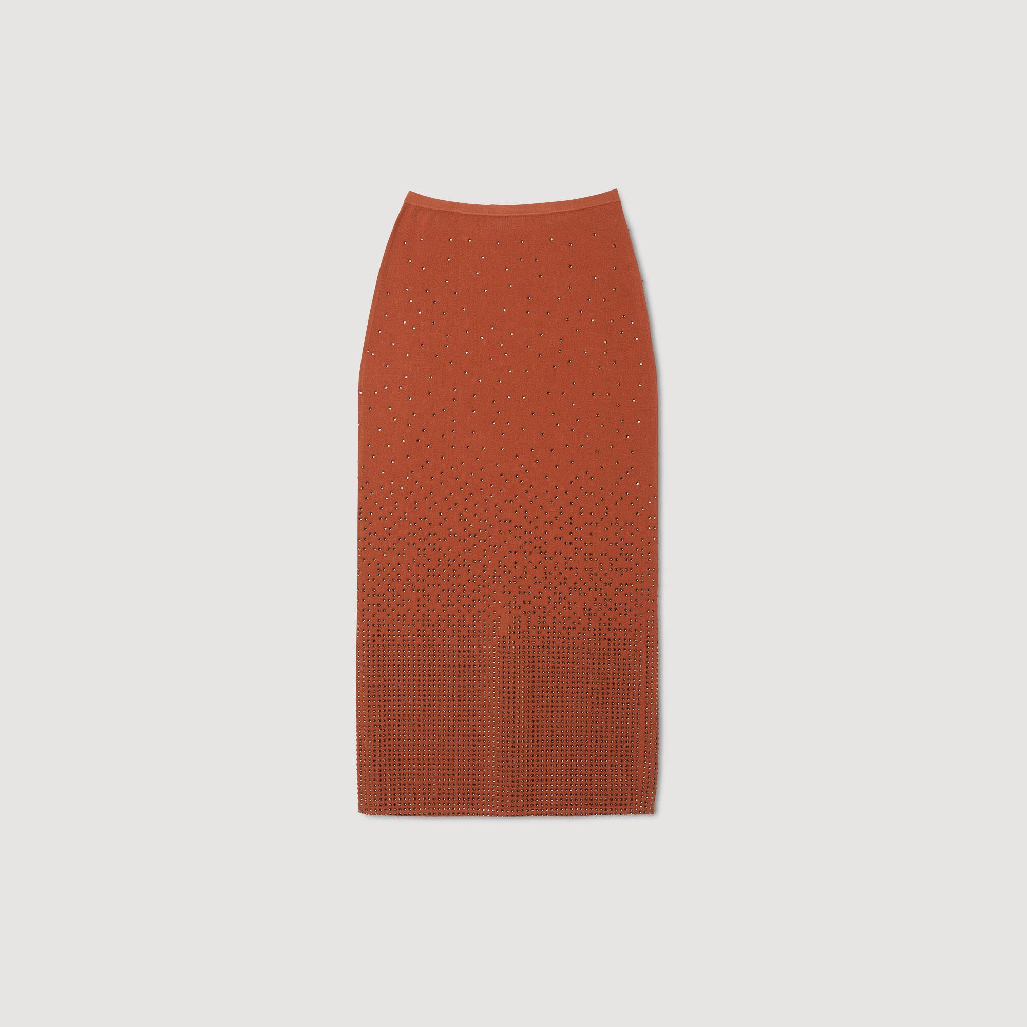 Rhinestone embellished midi skirt
