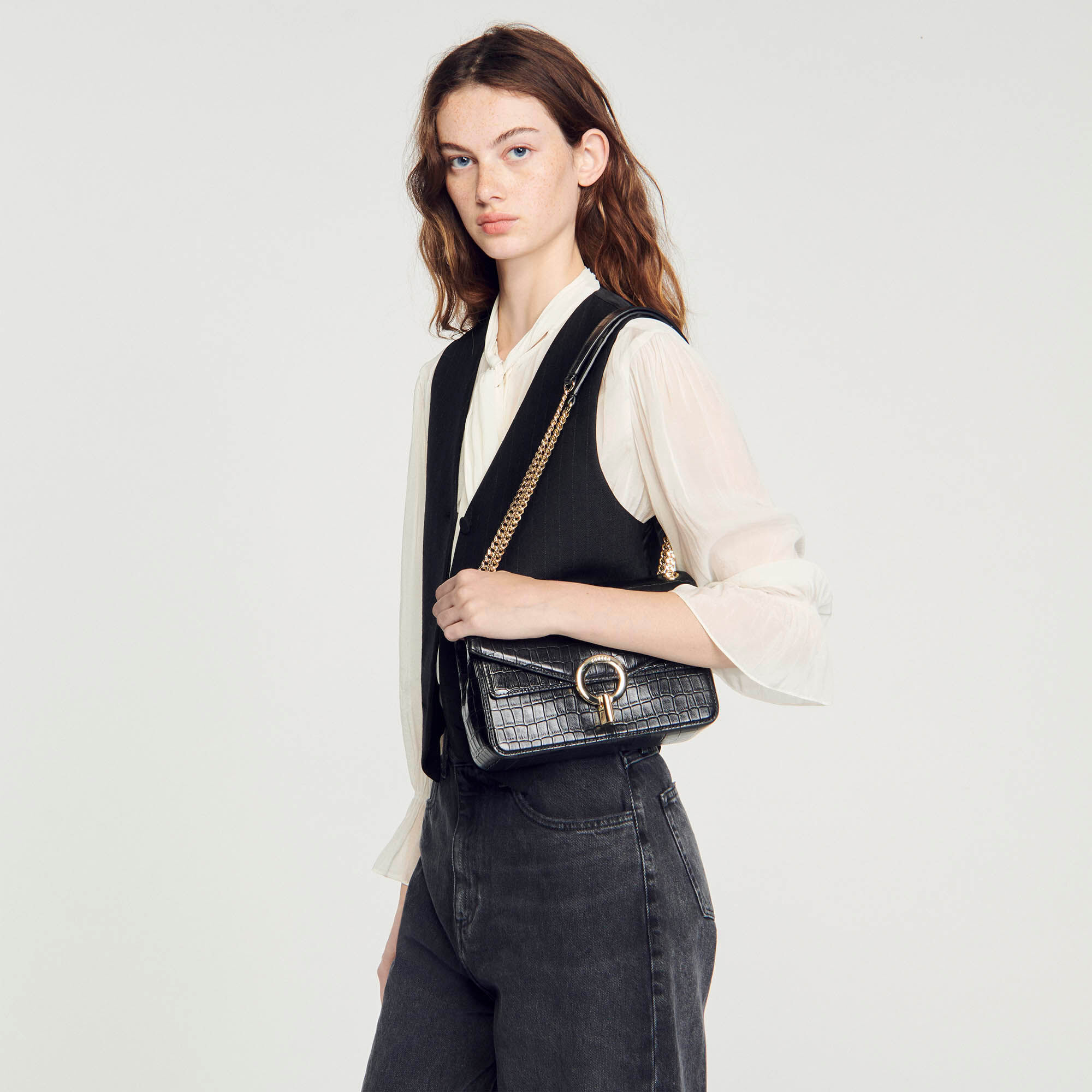 Sandro leather on sale bag