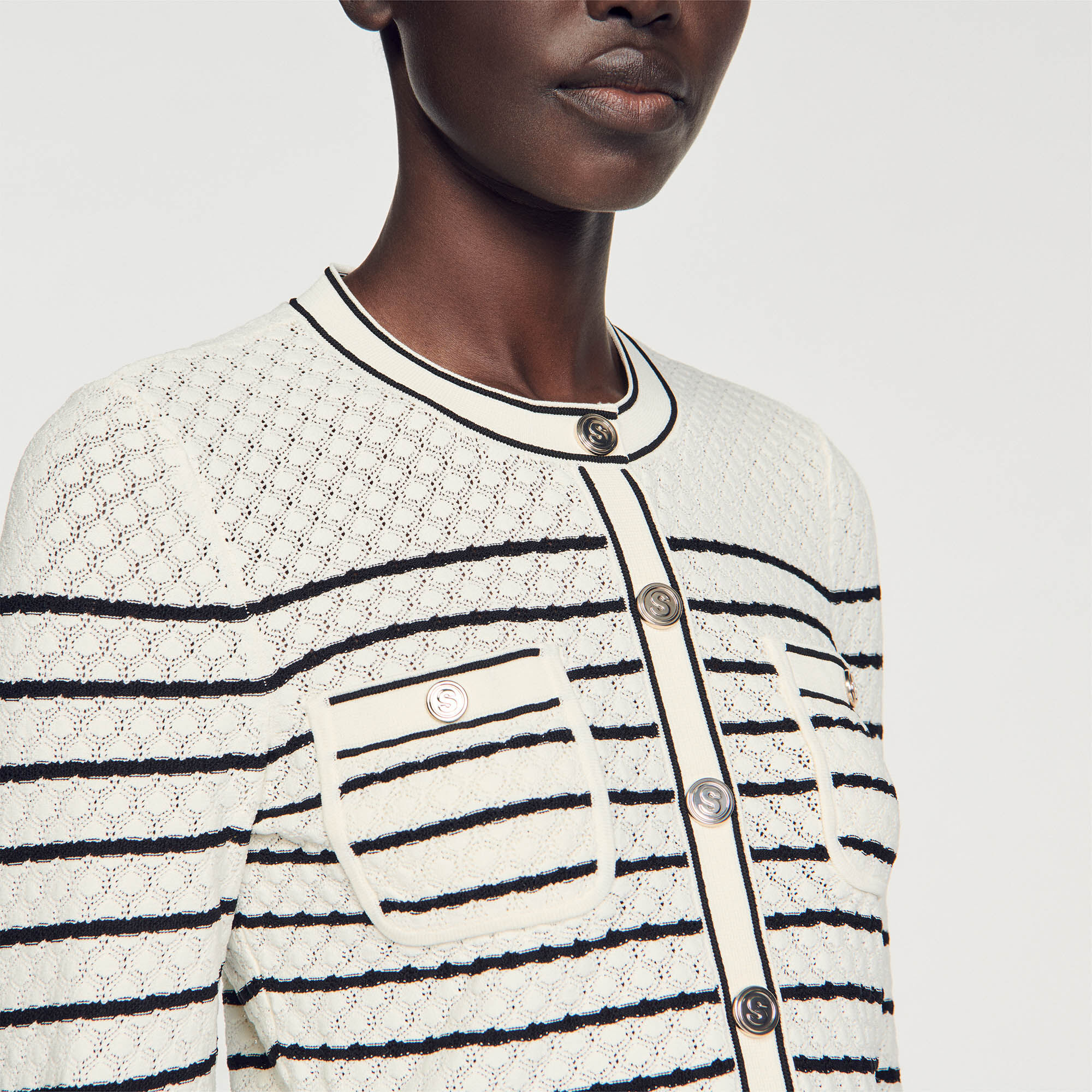 Sandro white cardigan online
