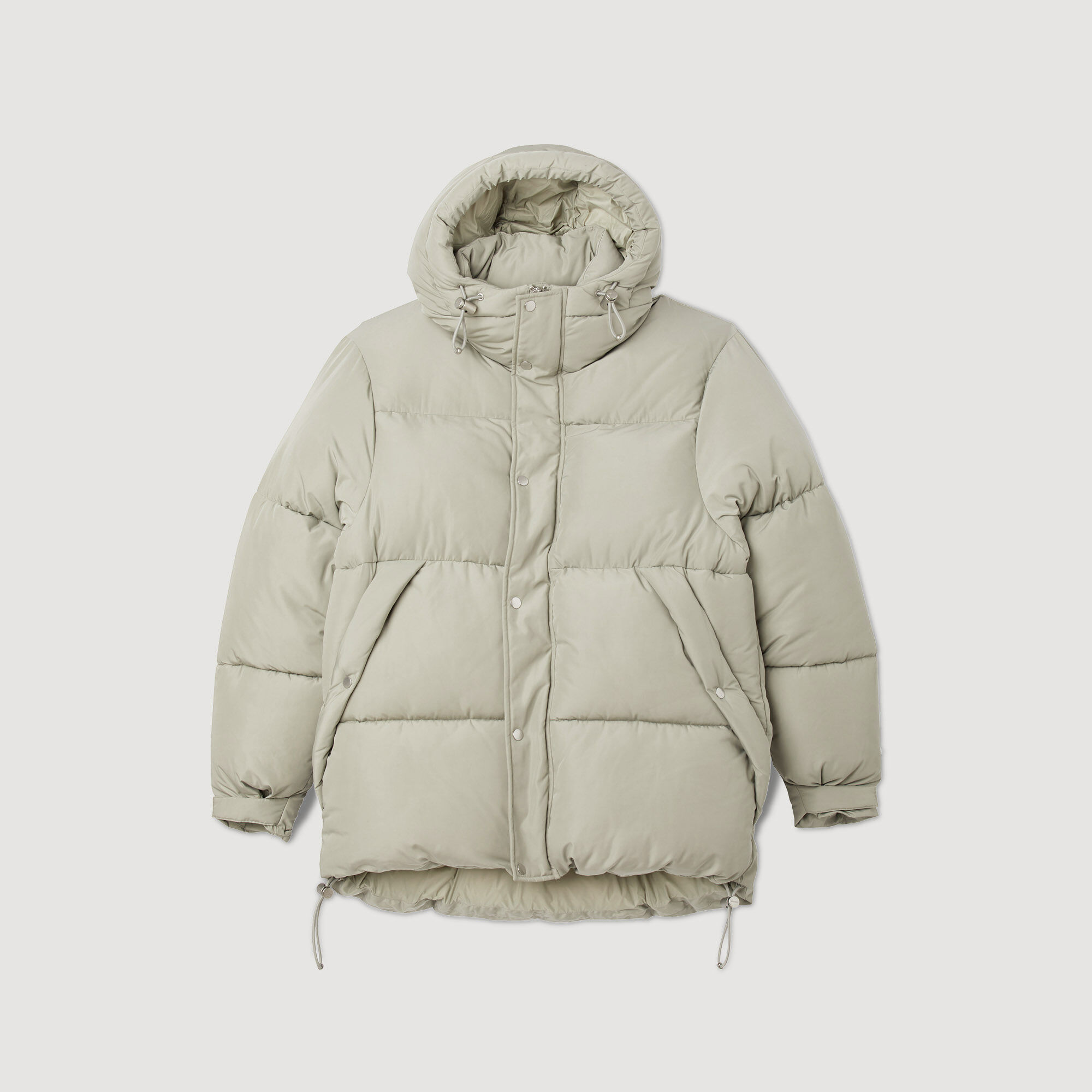 3 4 length hooded puffer jacket
