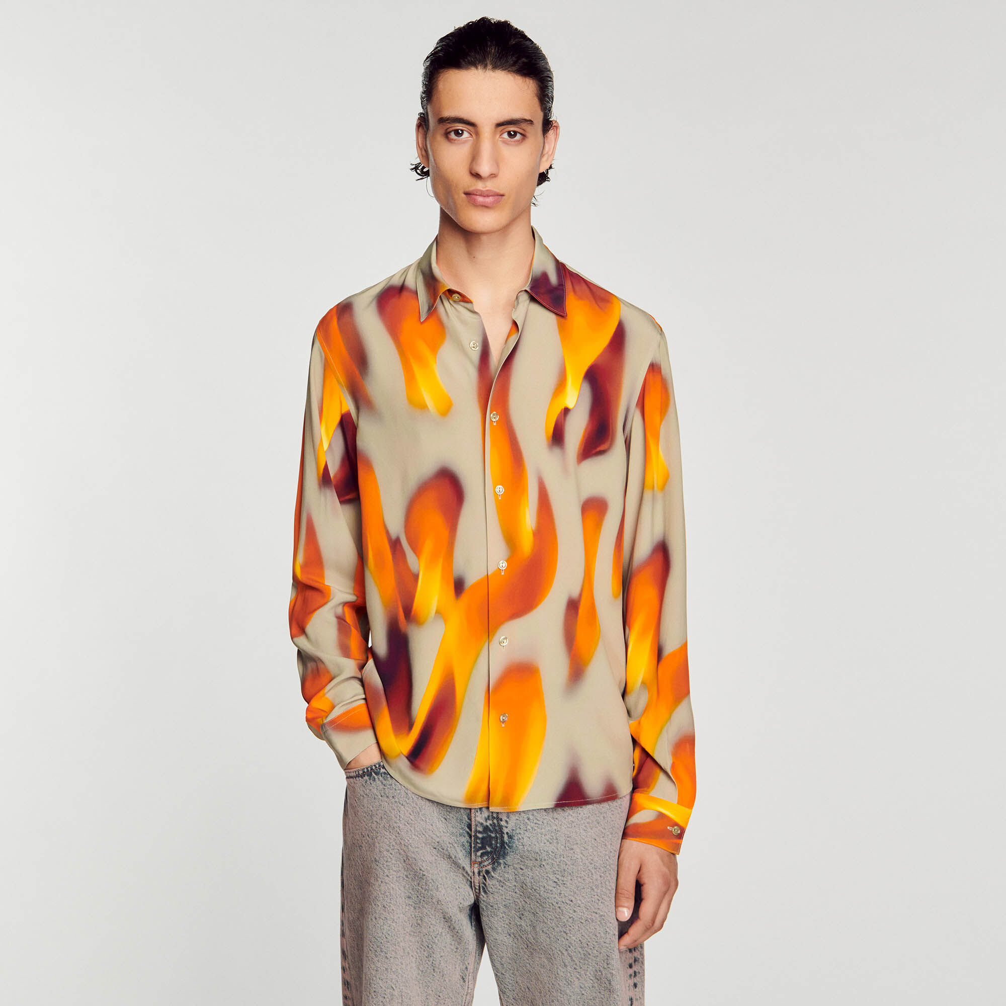 Flame pattern shirt