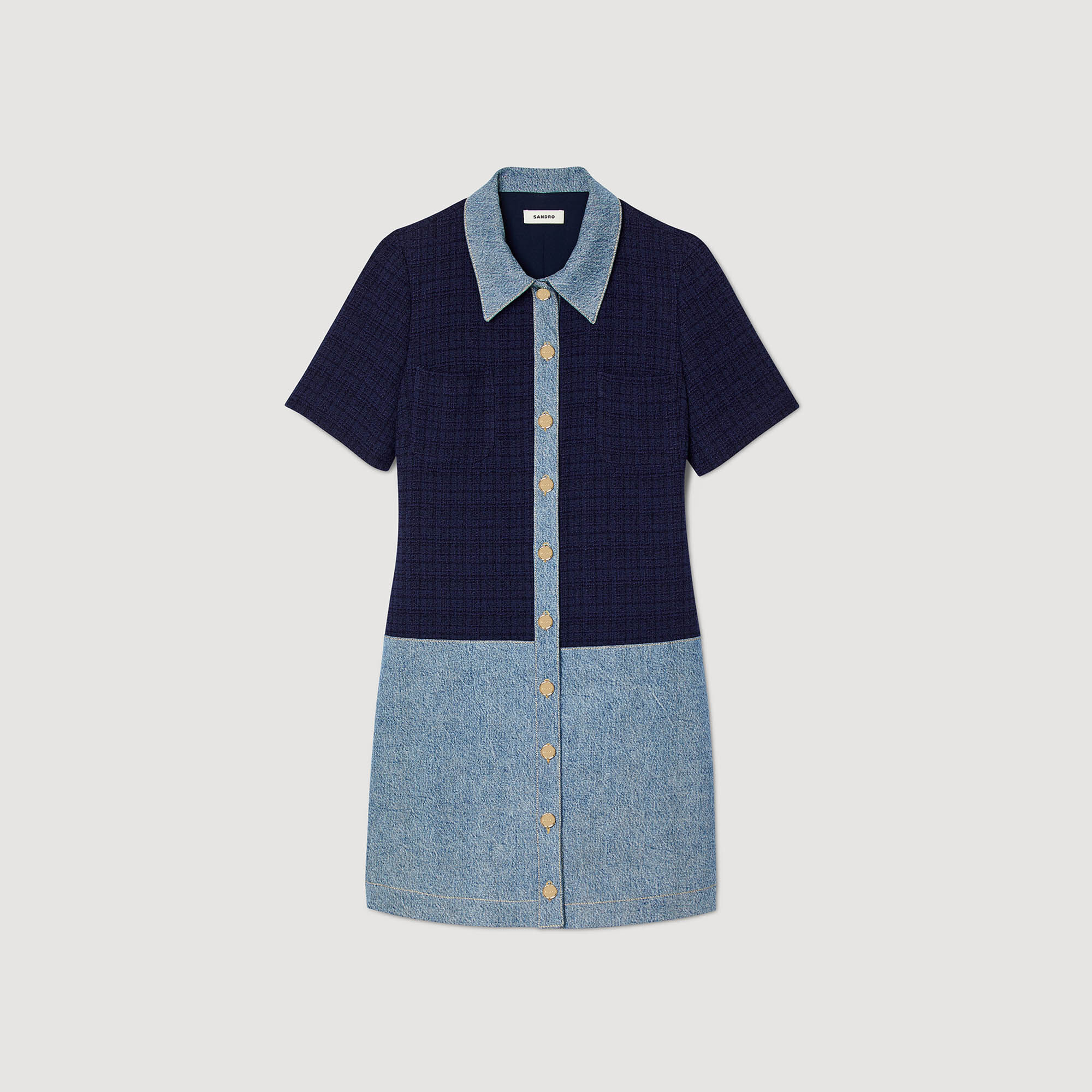 Denim short gown shop
