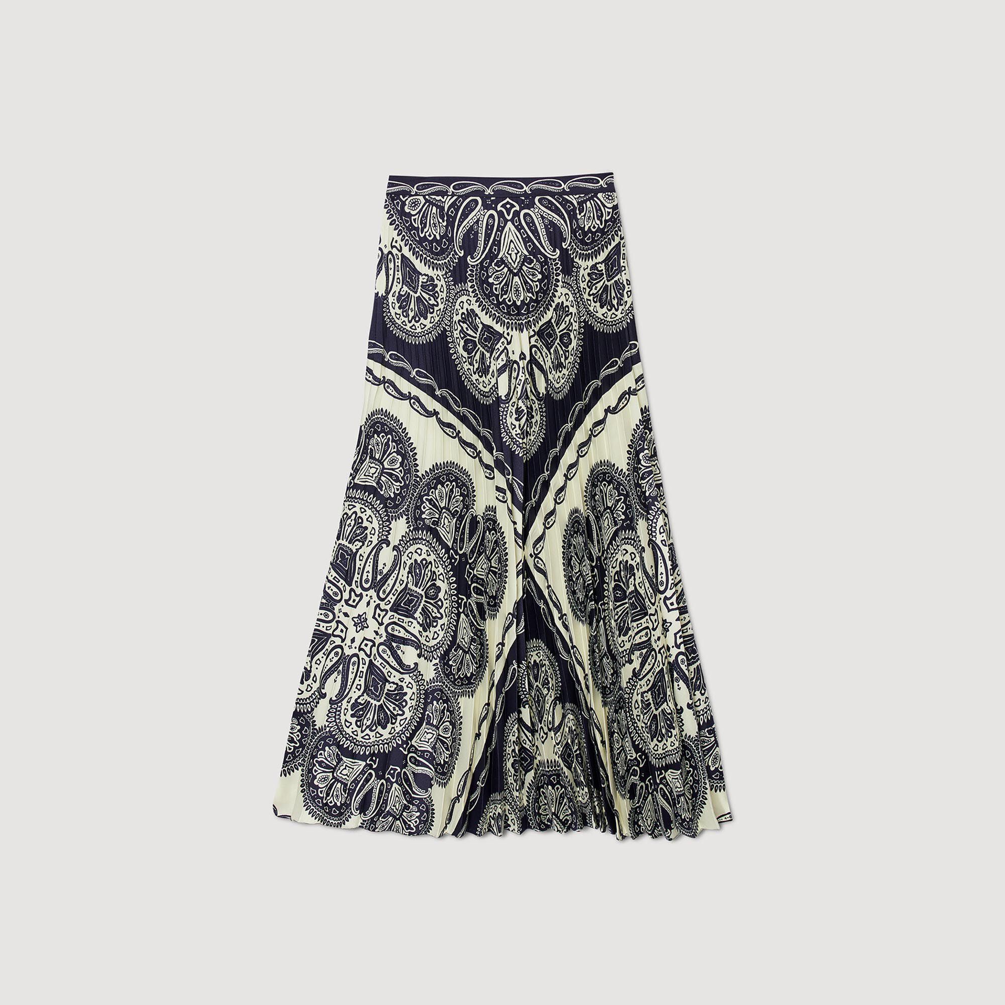 Jupe longue fluide imprim bandana Jupes Shorts Sandro