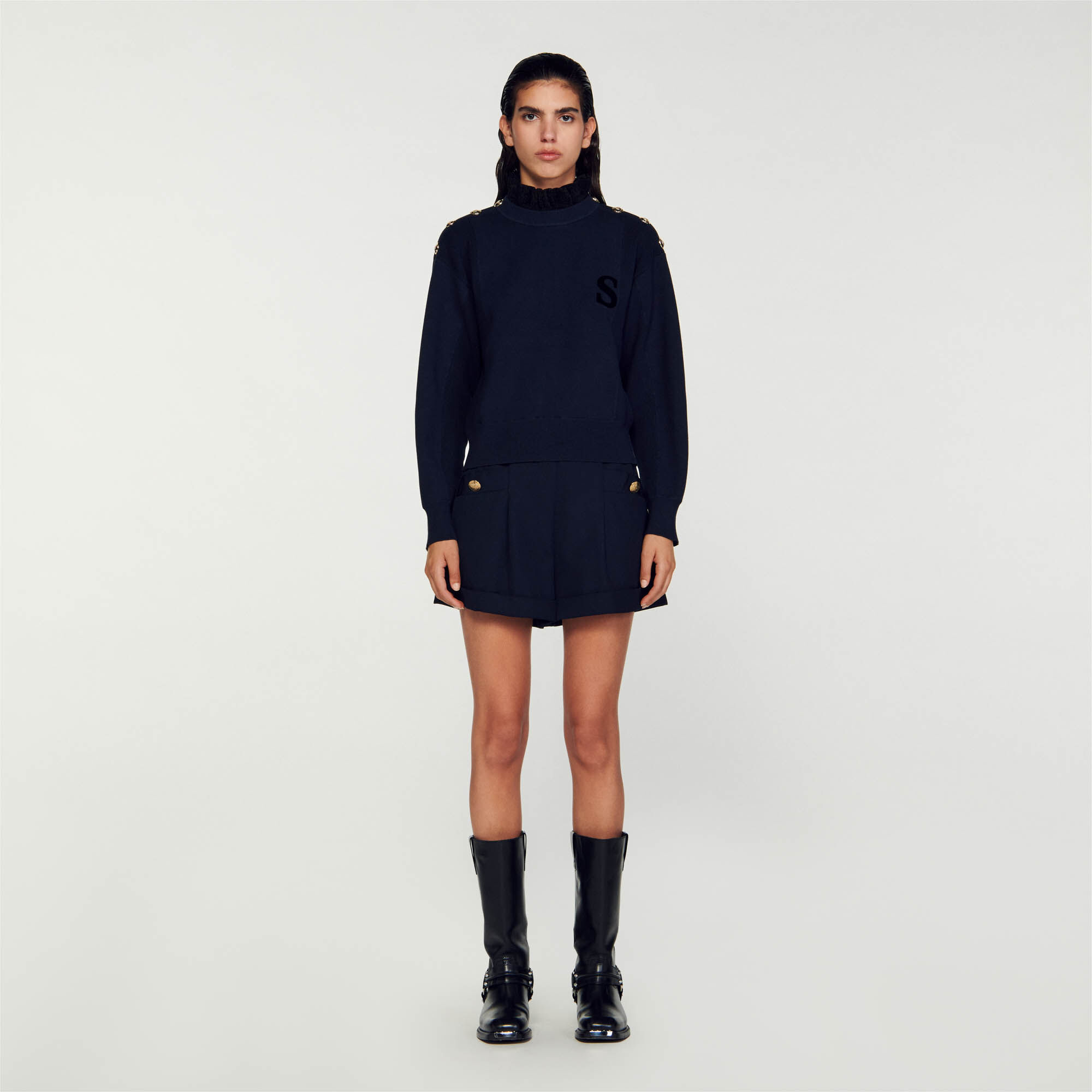 Cropped turtleneck jumper Sweaters Cardigans Sandro paris