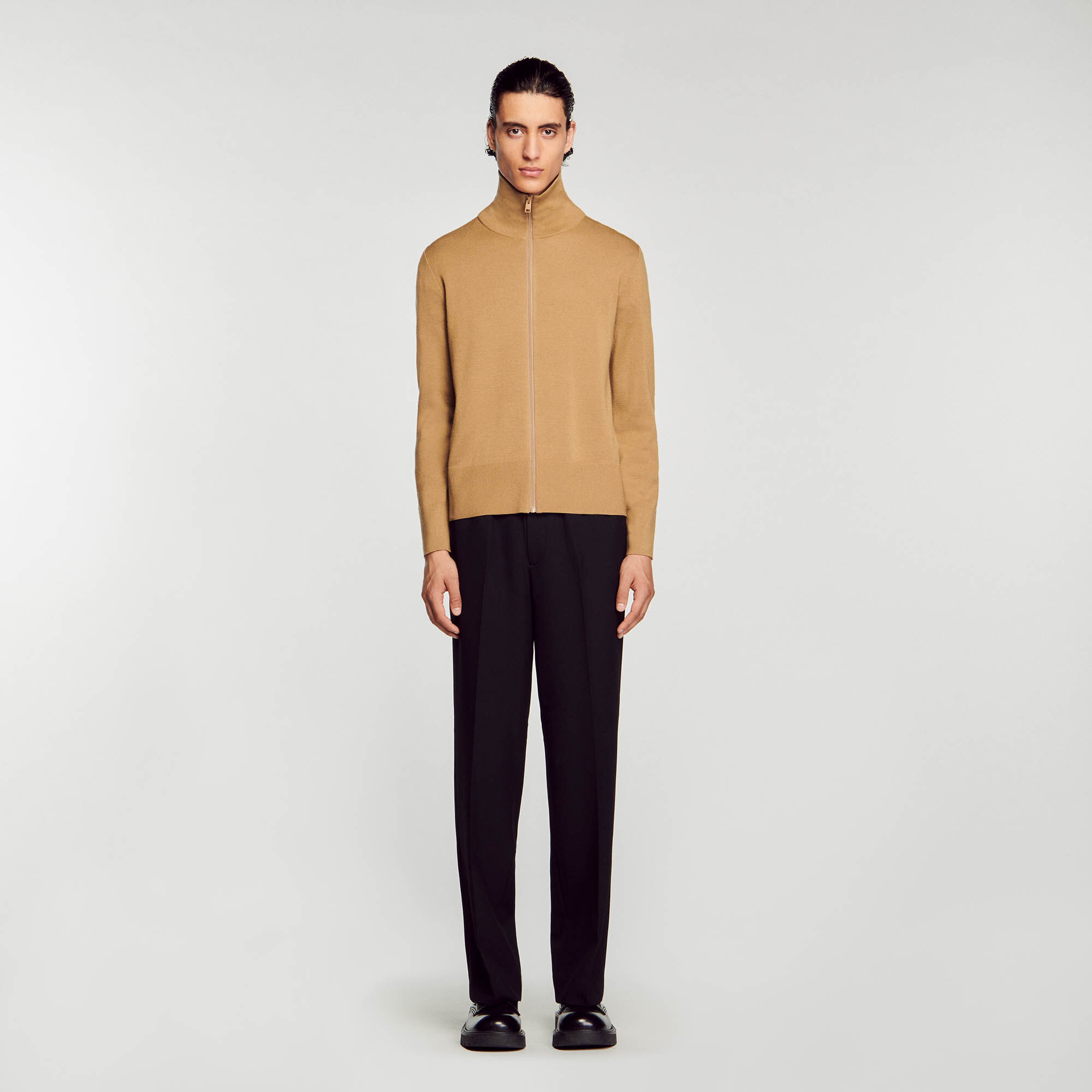Mens zip up wool cardigan new arrivals