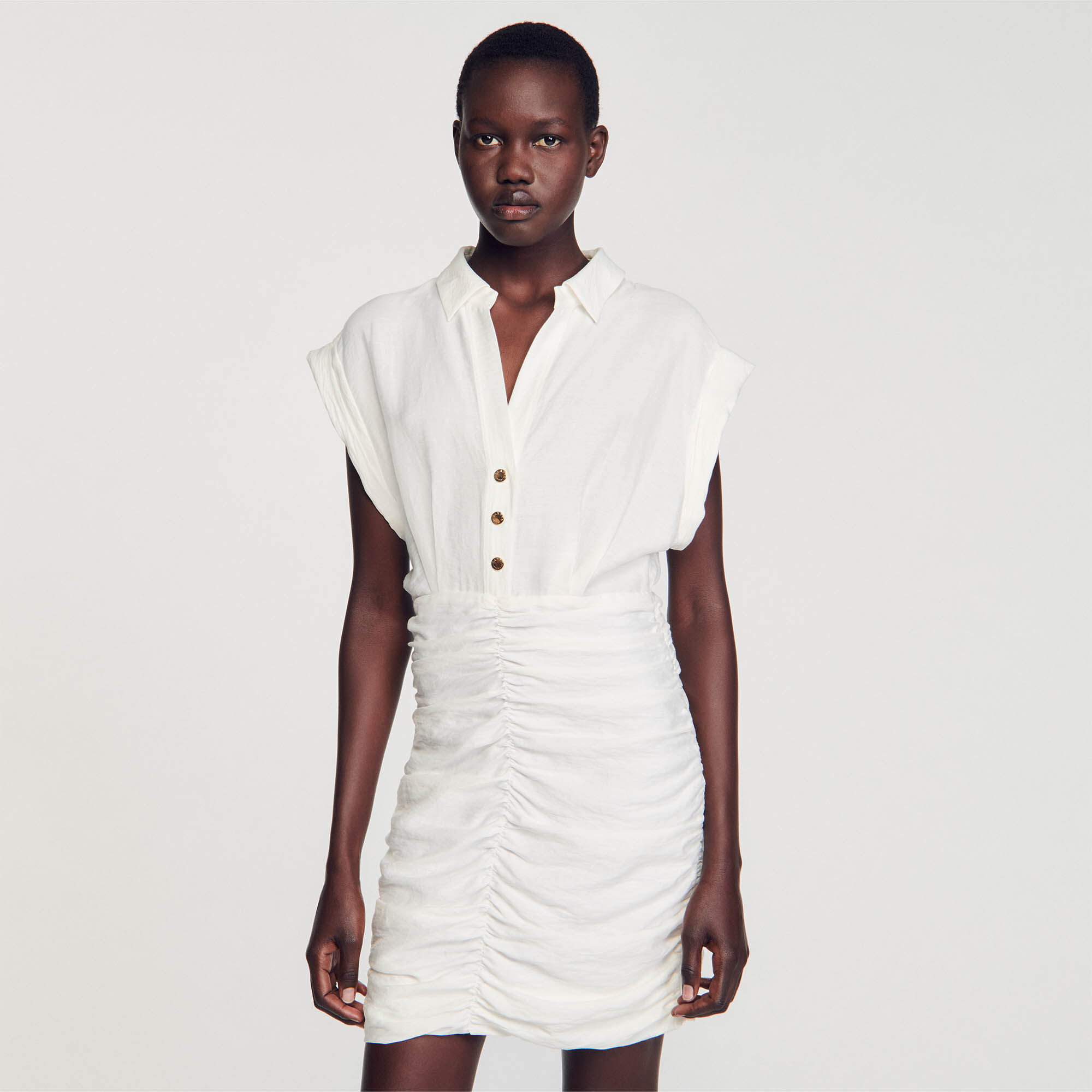 Short draped dress on sale