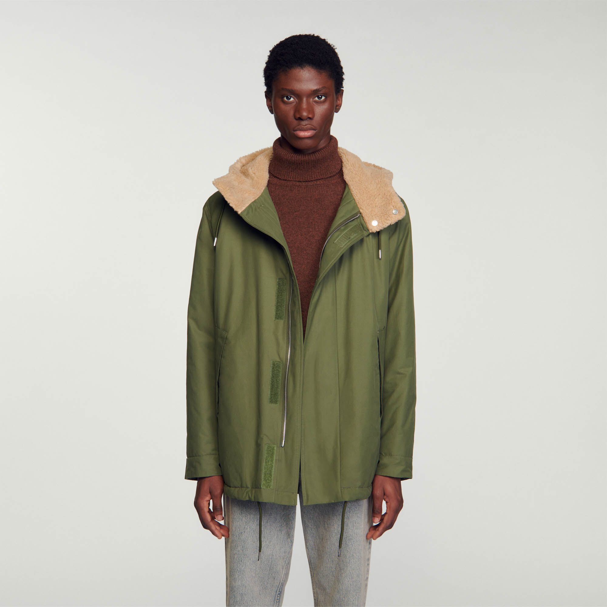 Olive green shop parka