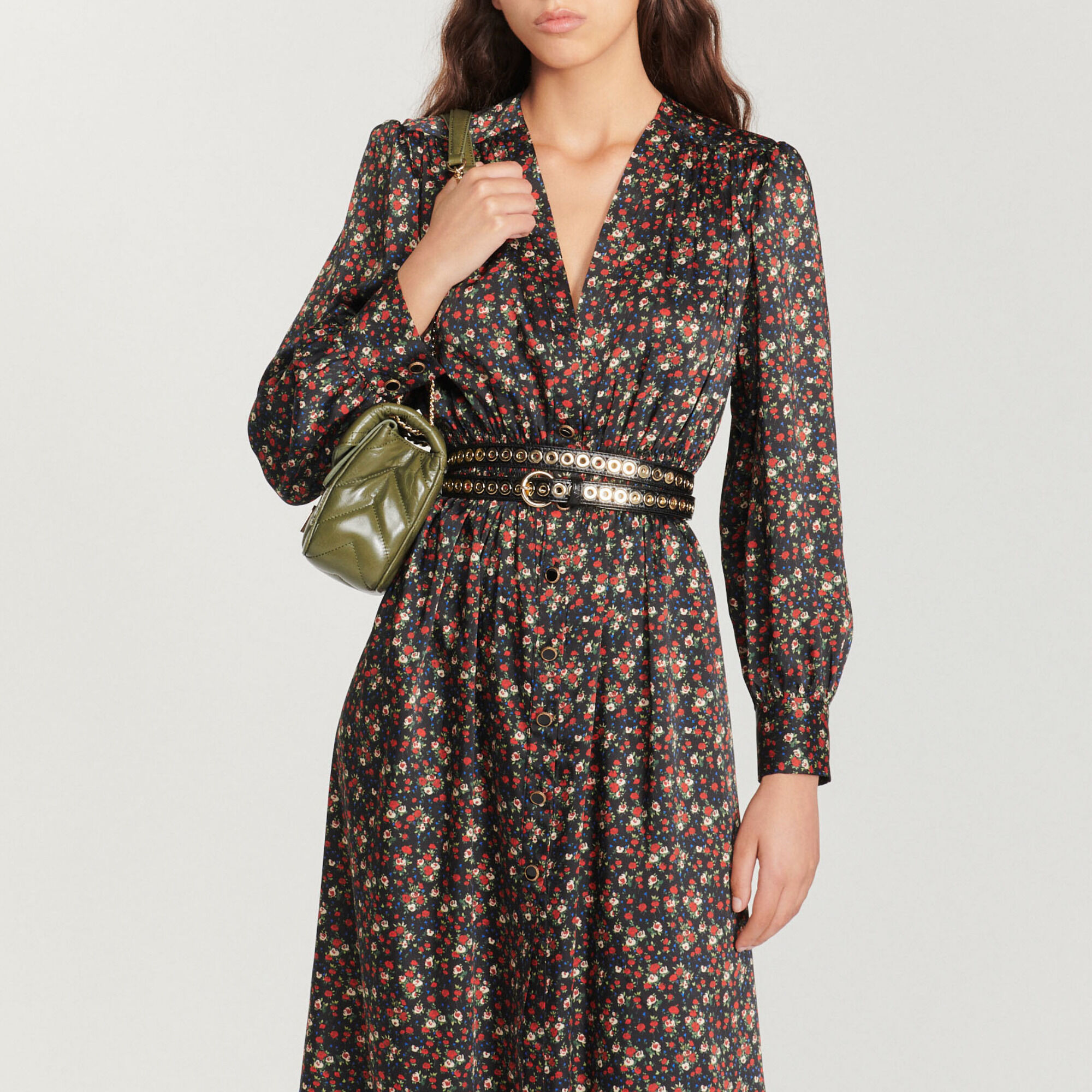 Sandro printed flowing midi store dress