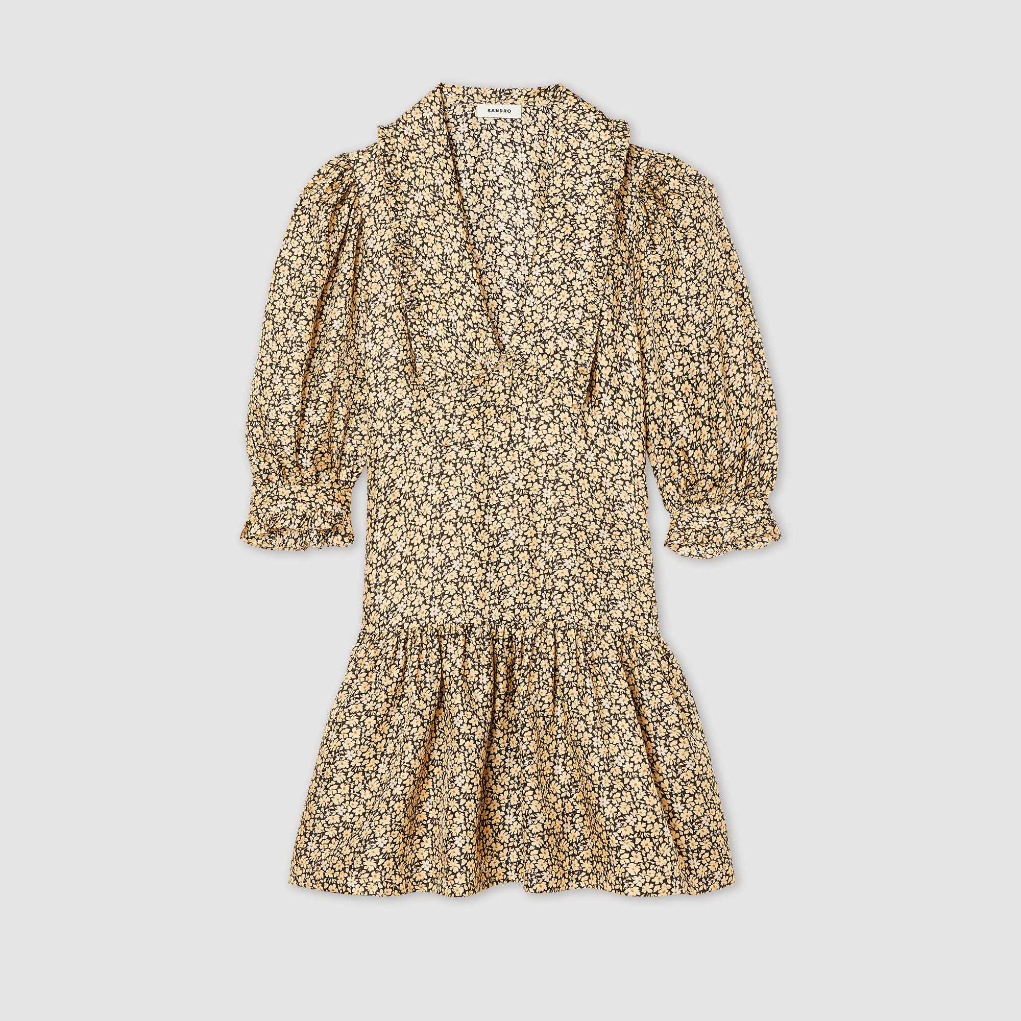 Sandro floral online print silk dress