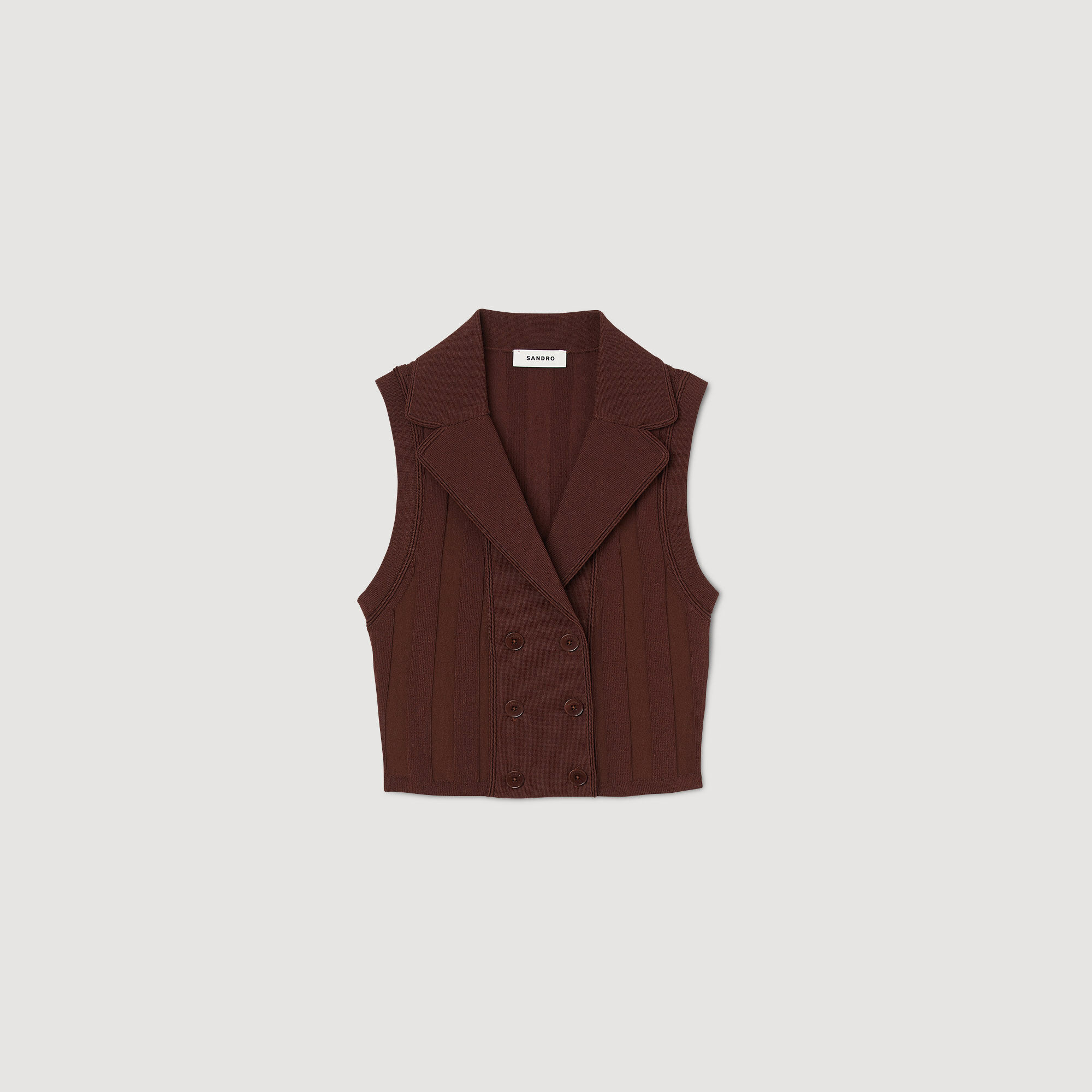 Gilet sans manche marron hot sale femme