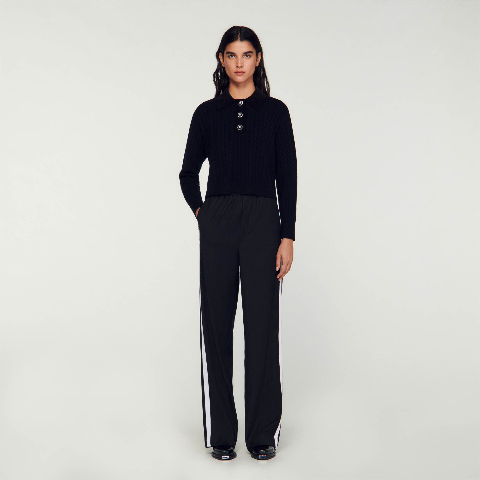 Knit polo neck jumper Sweaters Cardigans Sandro paris