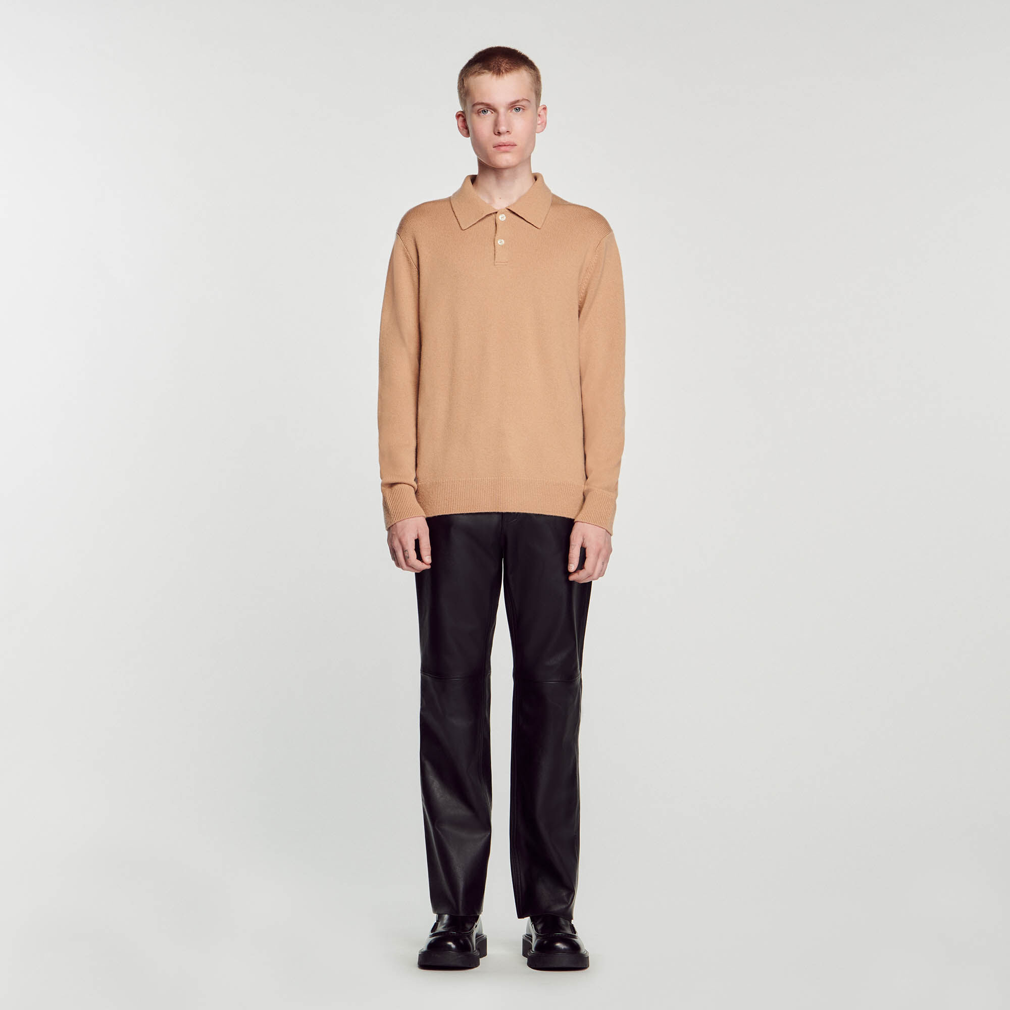Cashmere polo shirt clearance