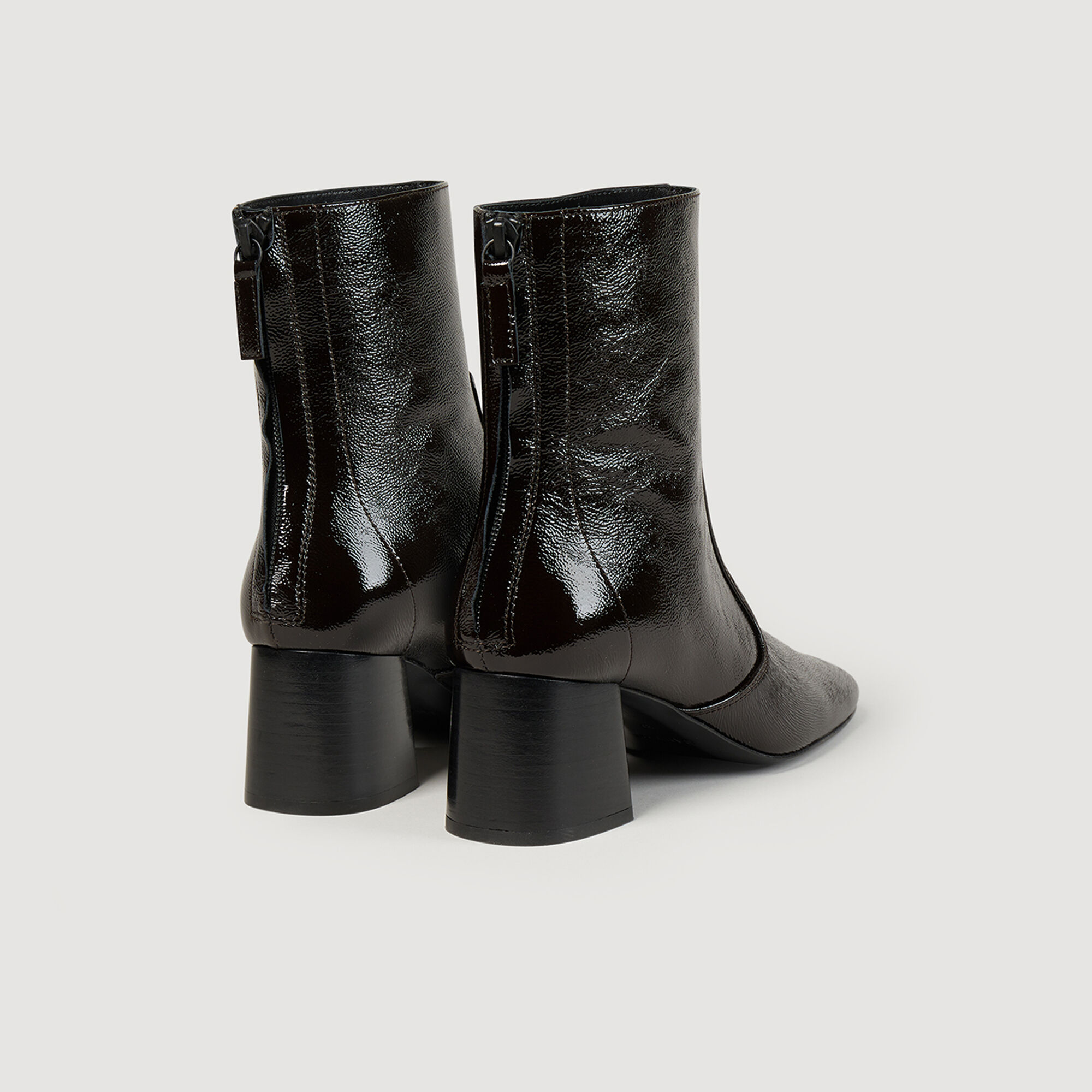 Bottines en cuir craquel