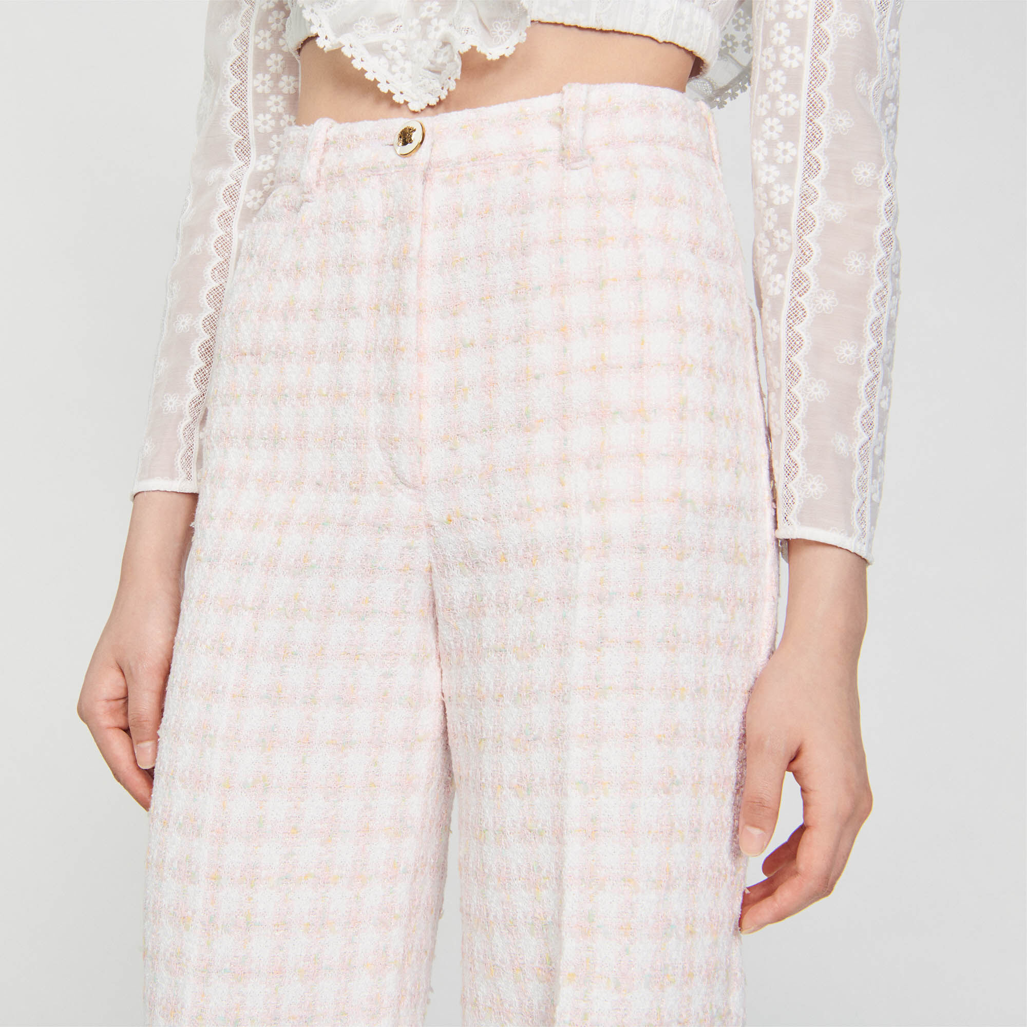 Pink sale gingham trousers