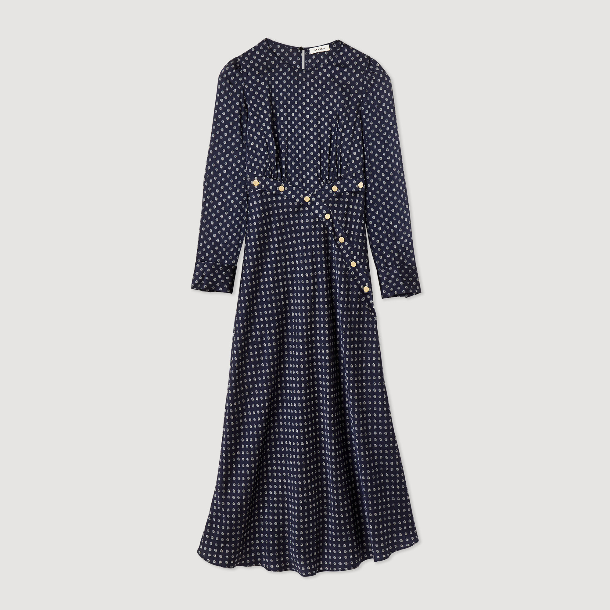 Long flowing dress with polka dot print