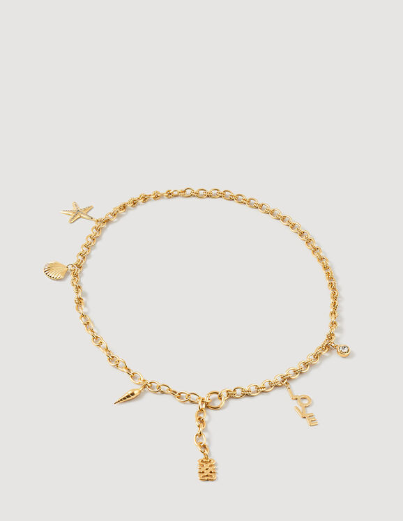 Jewellery belt with tassels Gold Femme