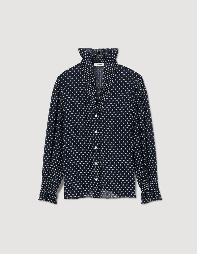 Patterned polka dot blouse - Tops & Shirts - Sandro-paris.com