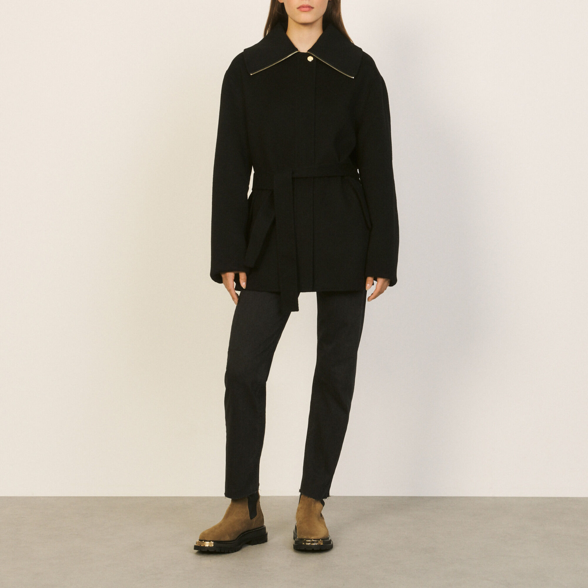 Manteau store noir sandro