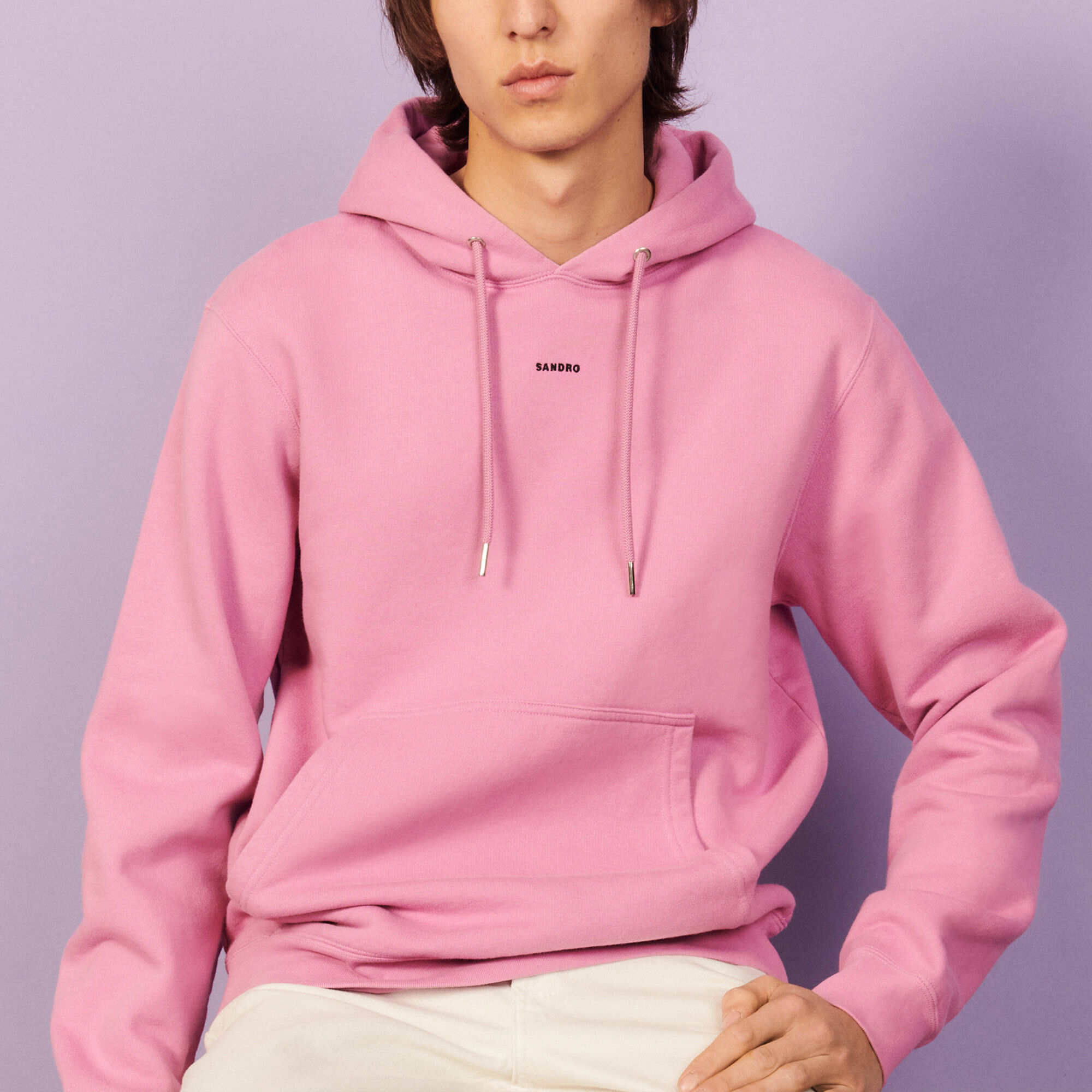 Men s organic cotton embroidered hoodie More Responsible