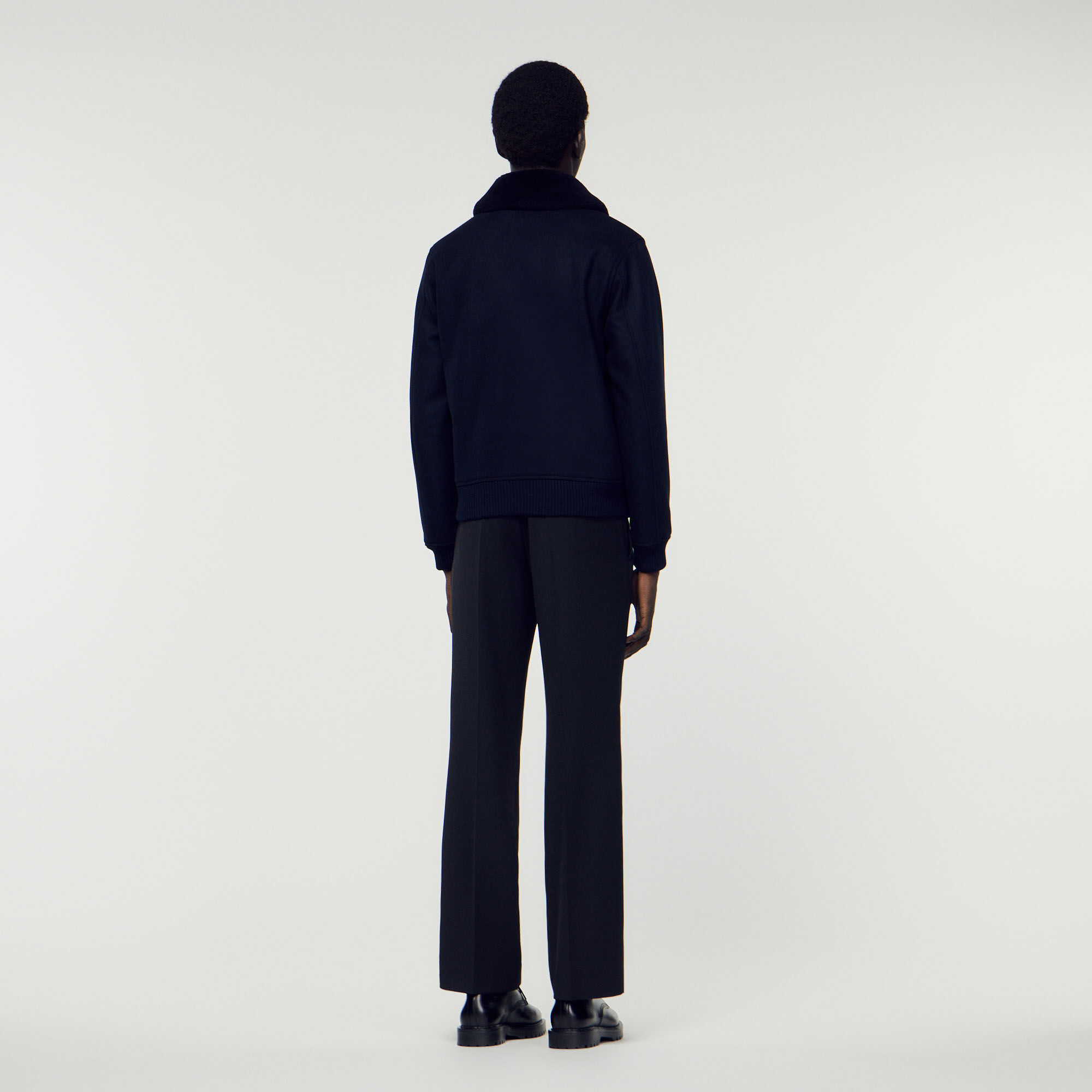 Blouson aviateur col mouton Jackets Sandro paris