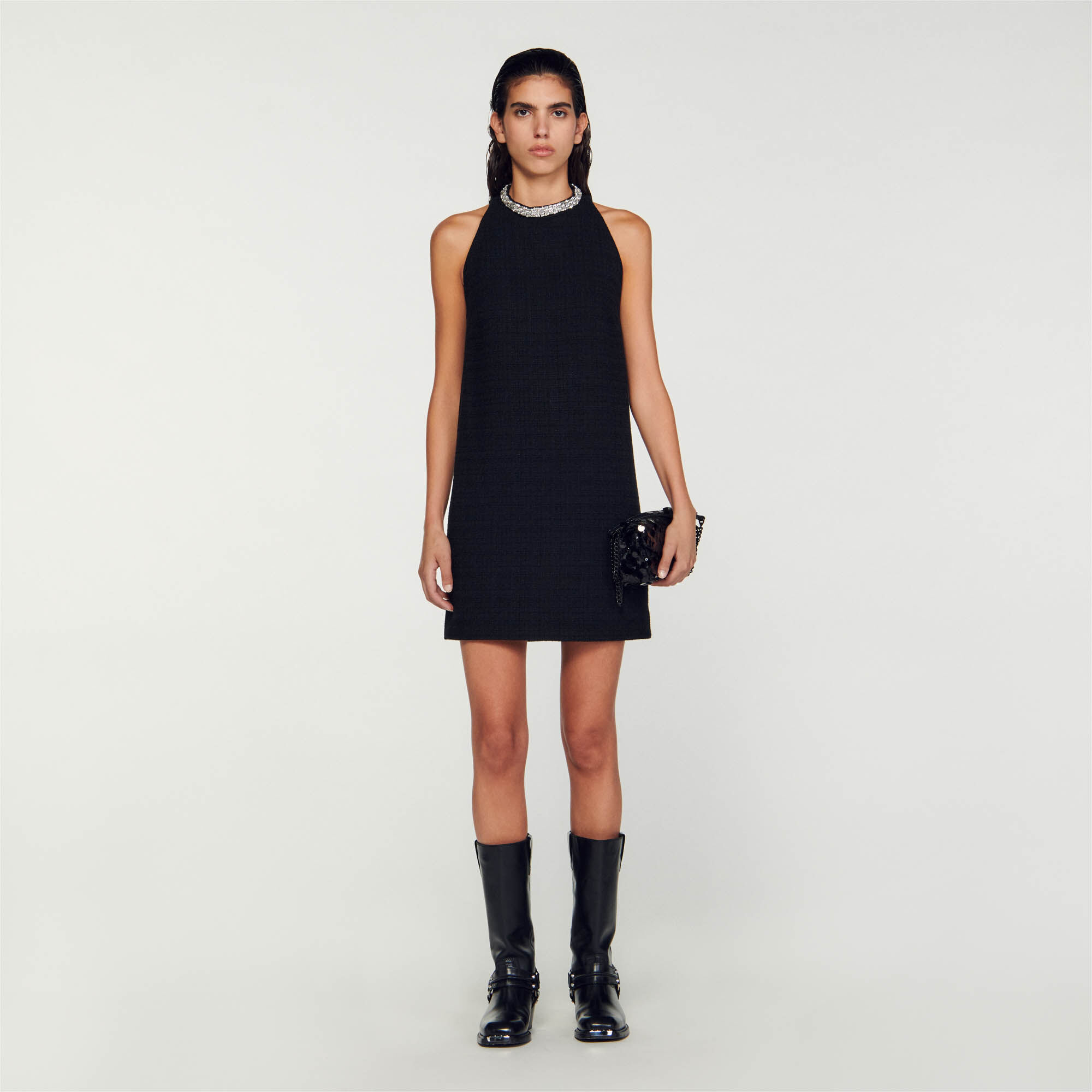 Dress with jewellery collar Dresses Sandro paris