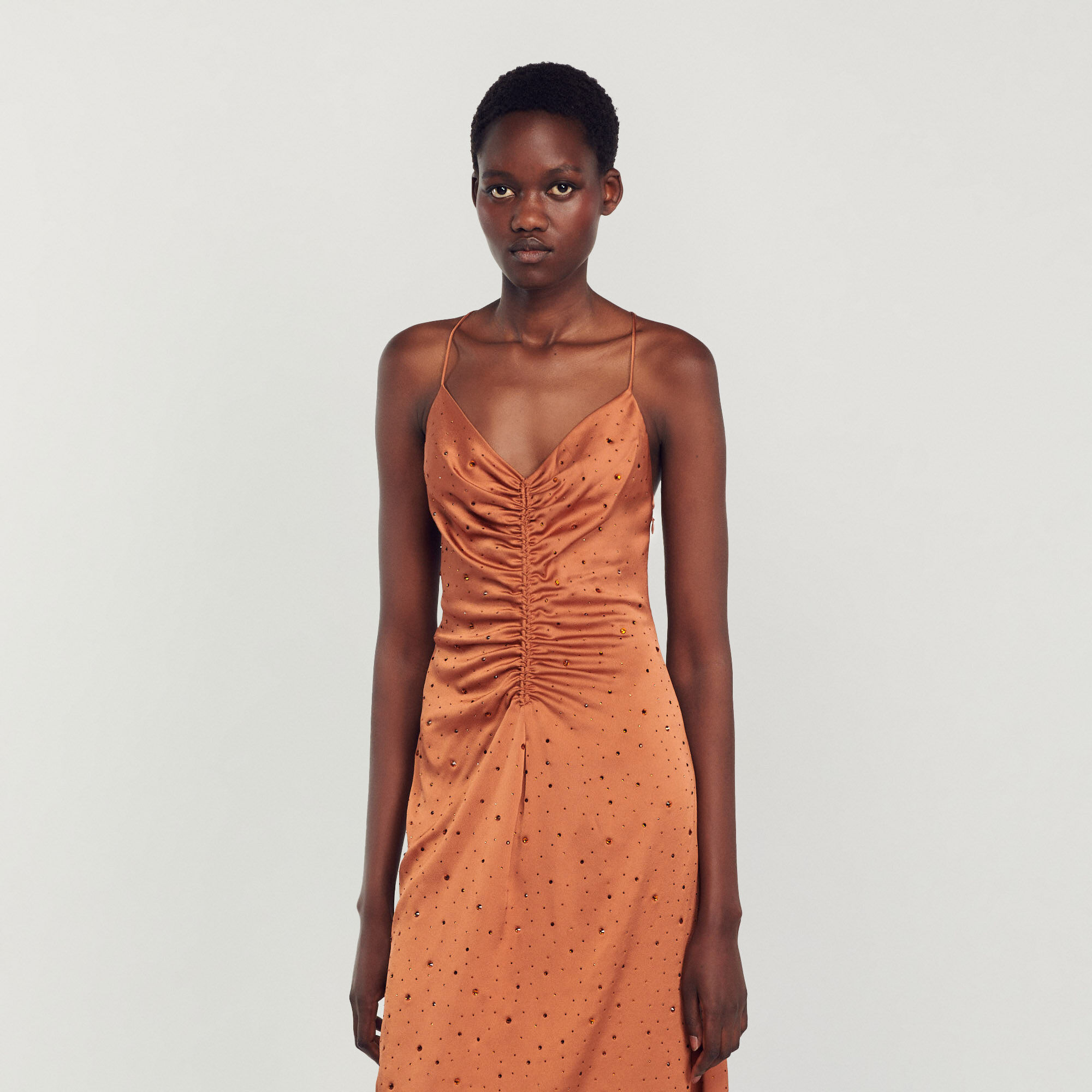 Topshop orange slip dress store
