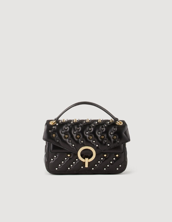 Small studded leather Yza bag Black Femme