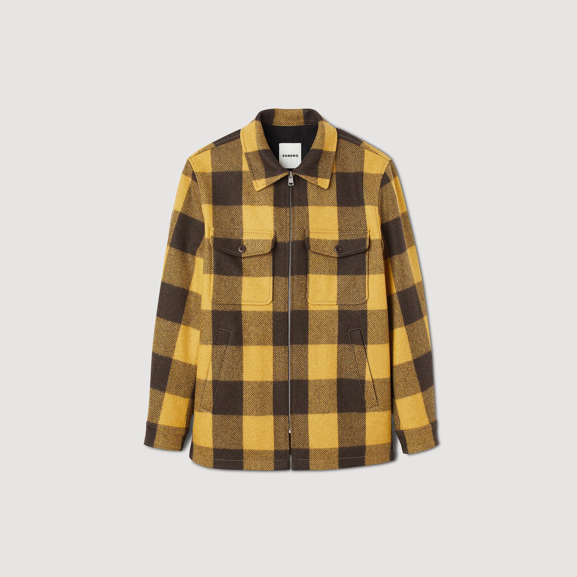 Sandro tartan outlet jacket