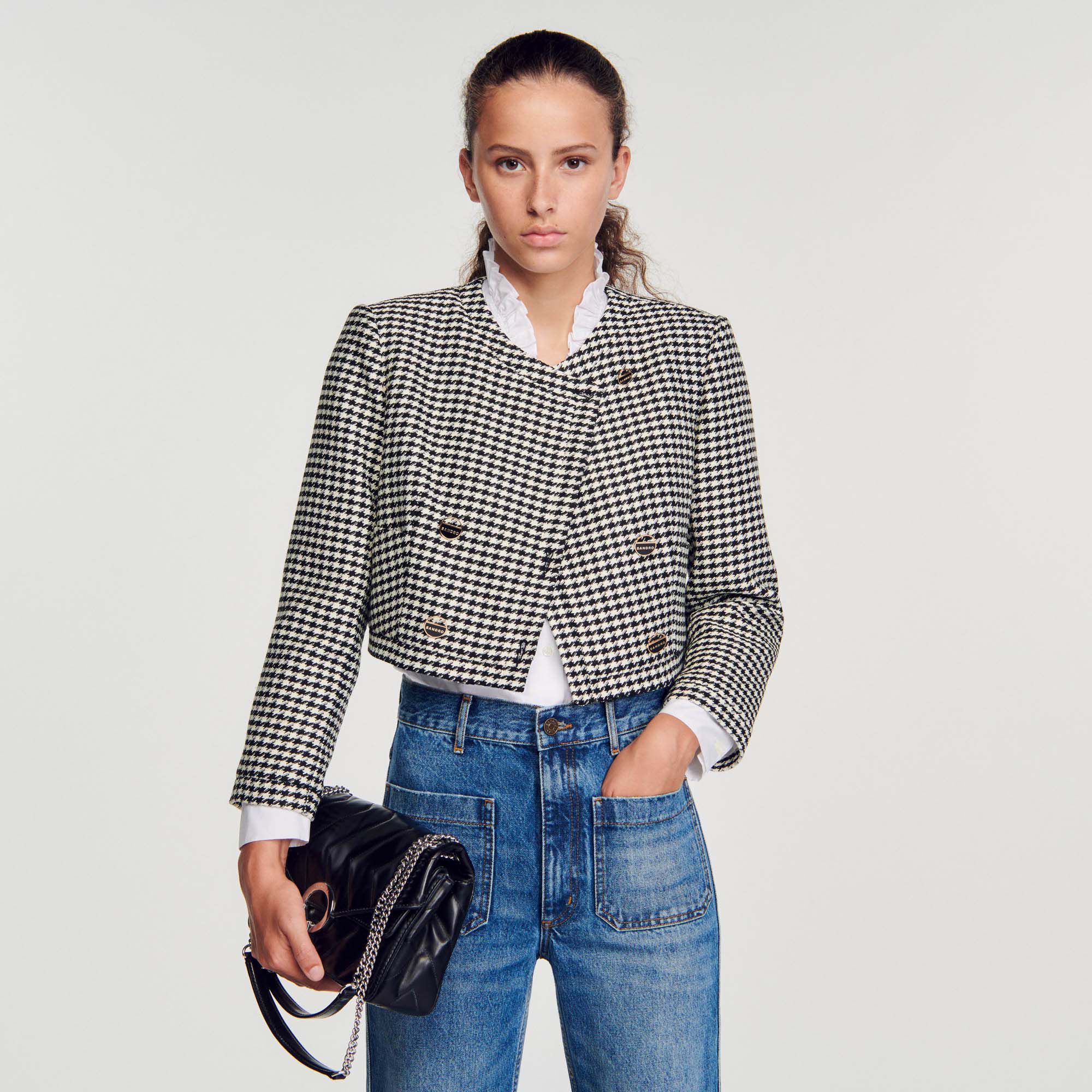 Cropped houndstooth jacket Blazers Jackets Sandro paris