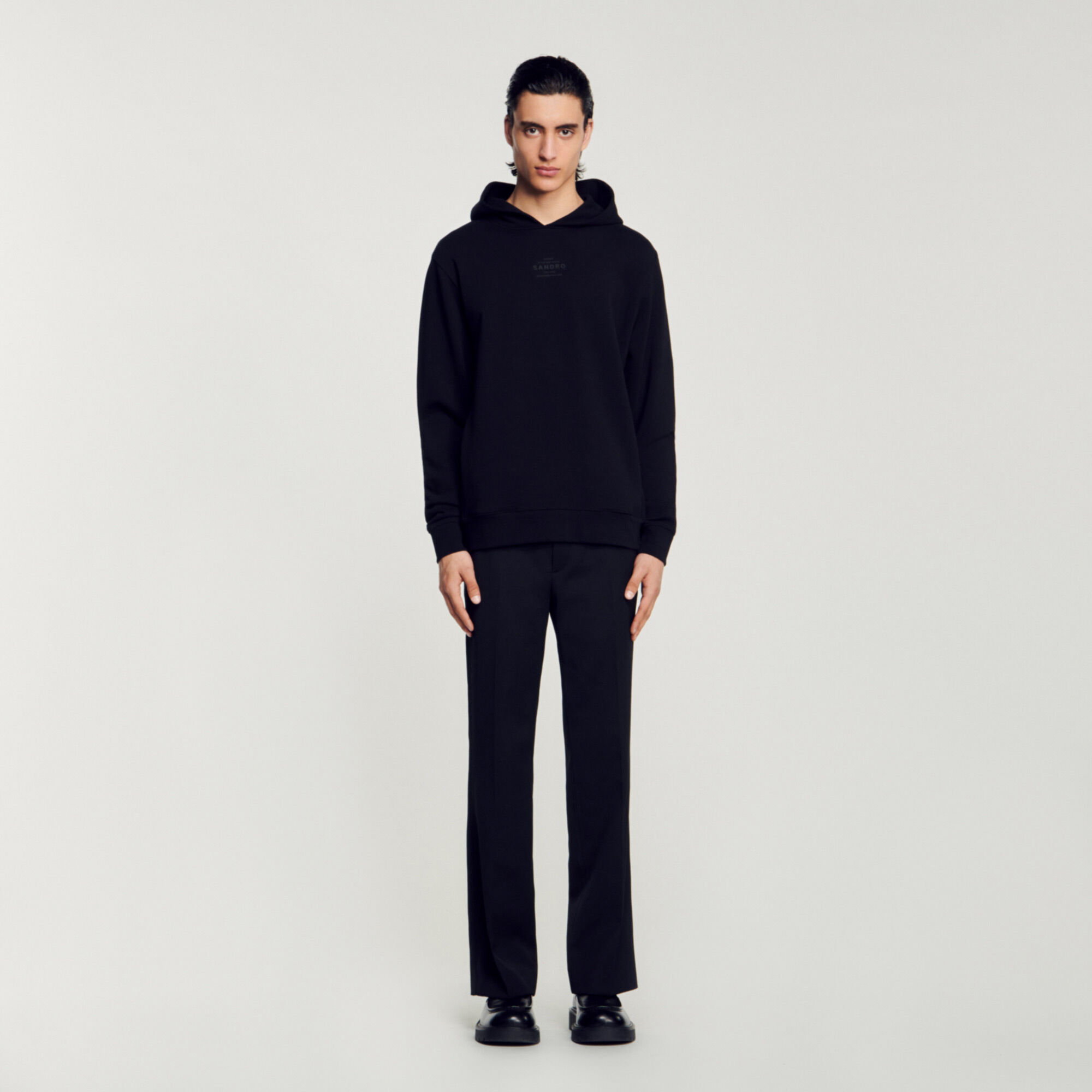 Hooded sweatshirt with rubber logo More Responsible Sandro