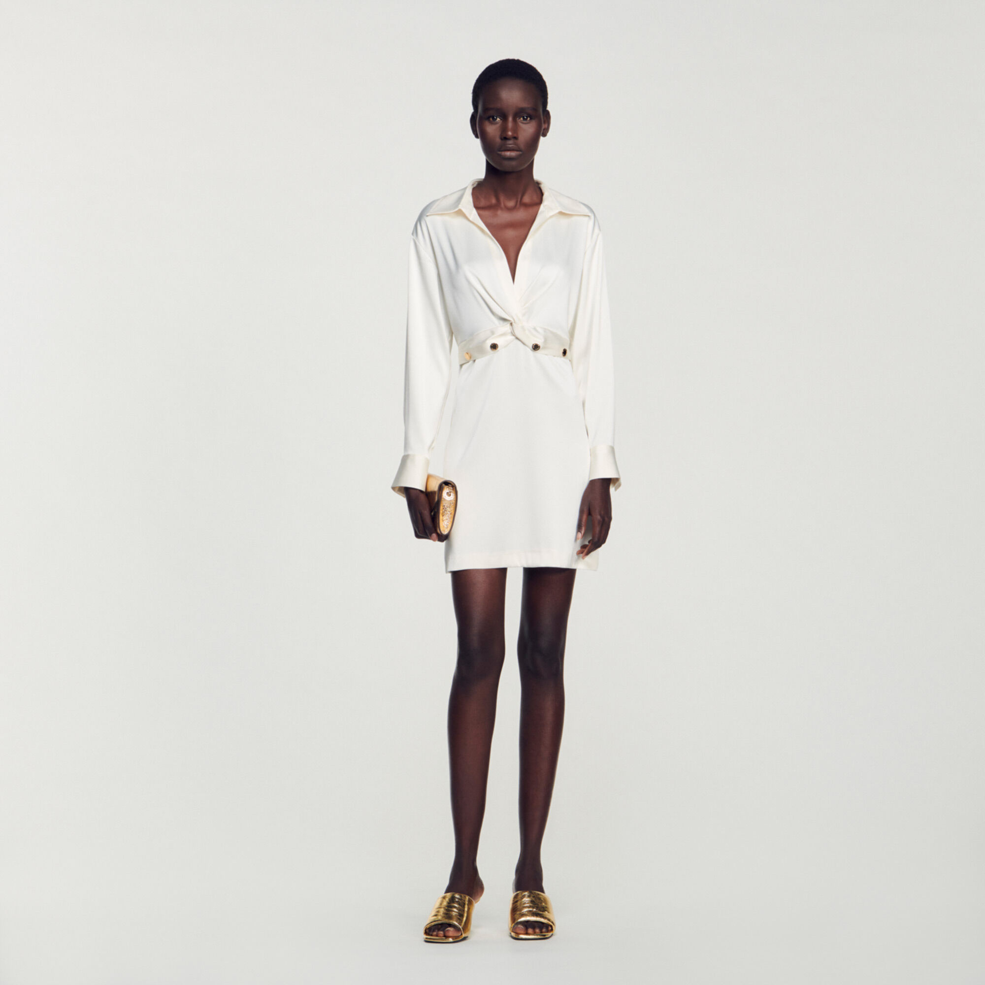 Short satin effect dress