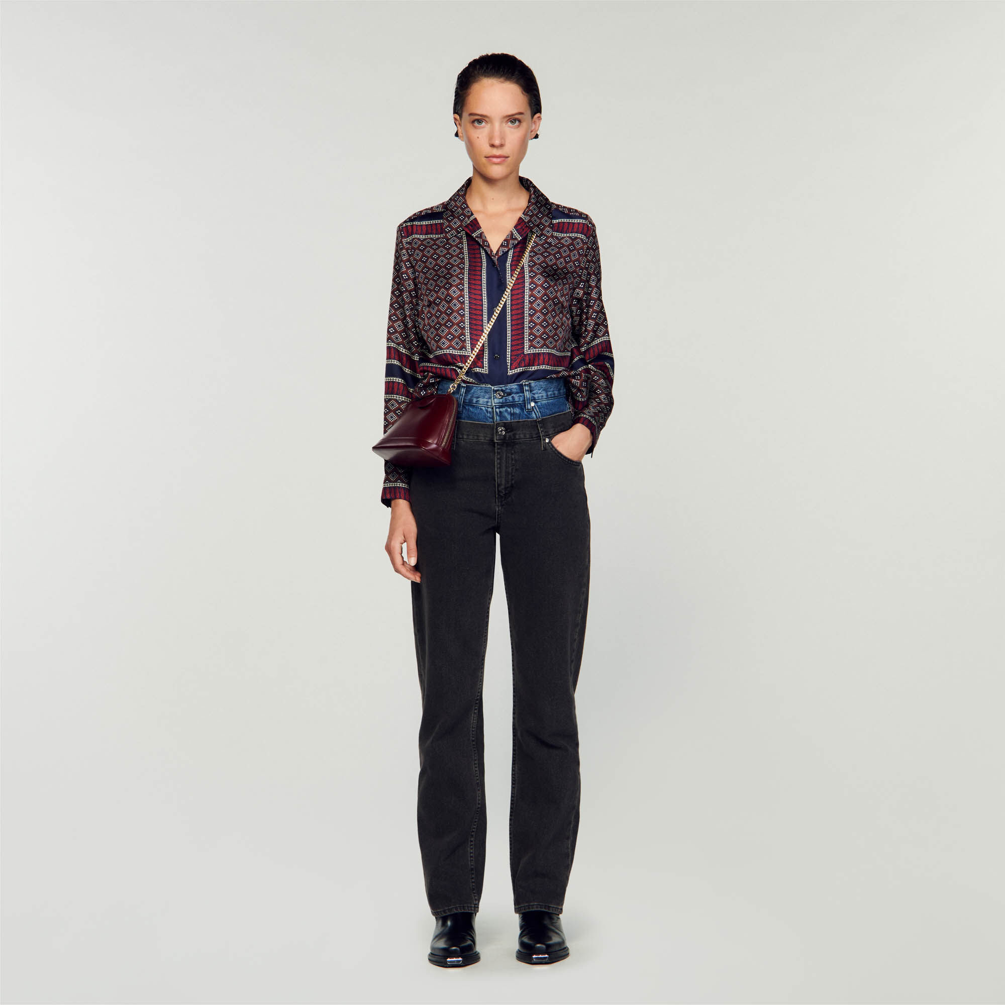 Chemise imprim e en soie
