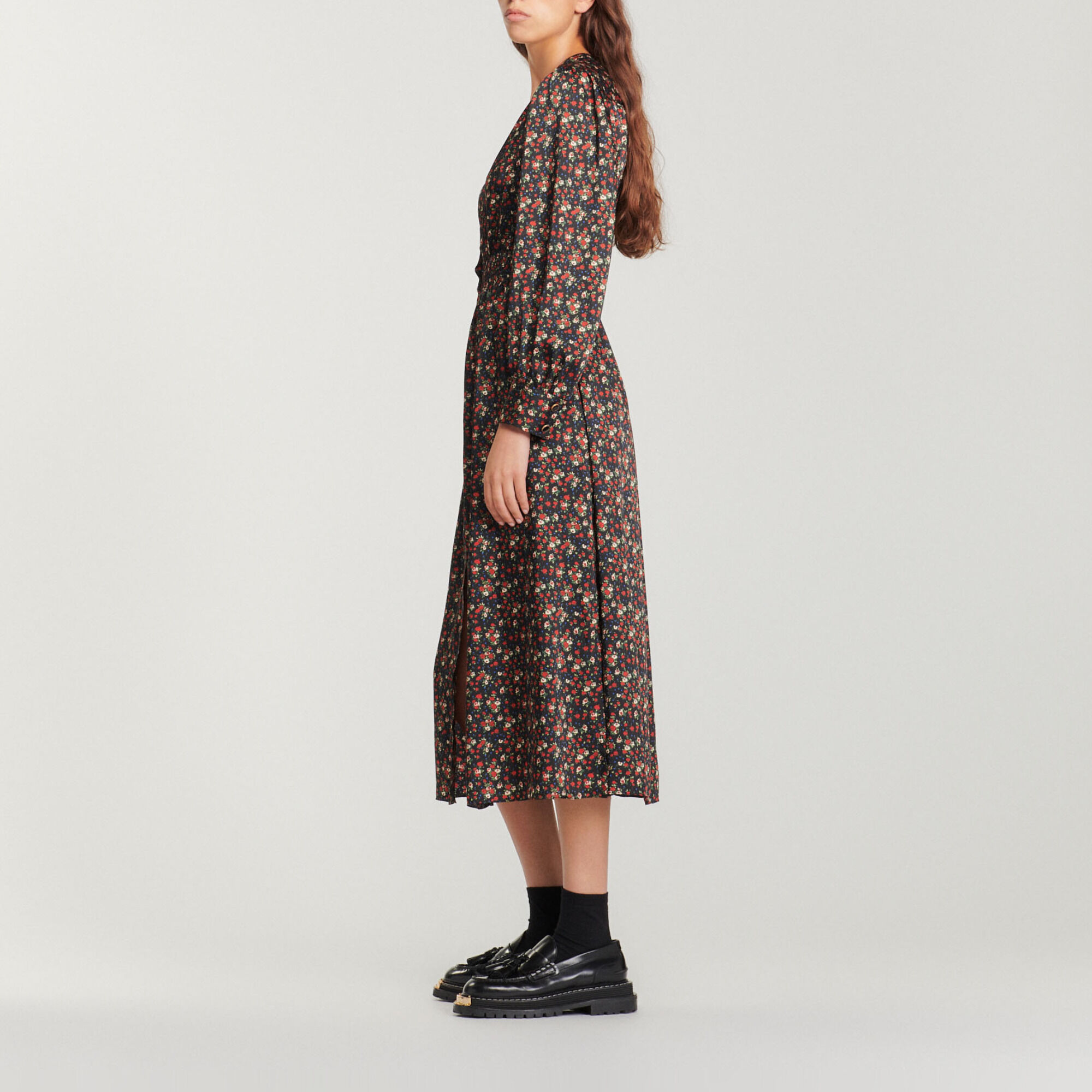Sandro printed store flowing midi dress