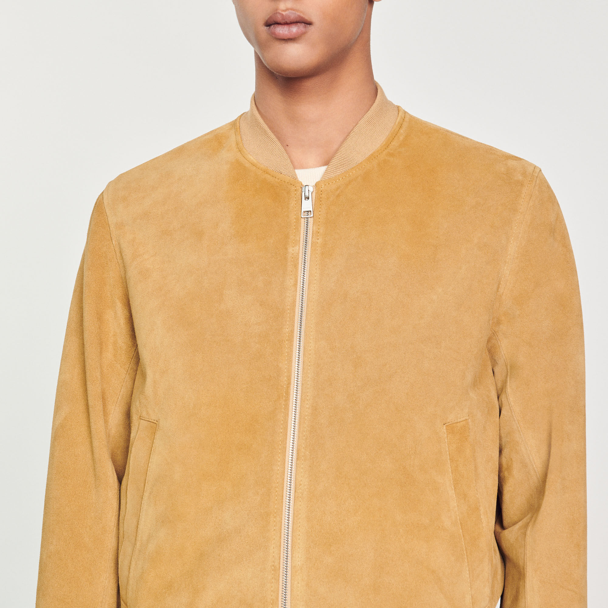 Sandro suede bomber sale