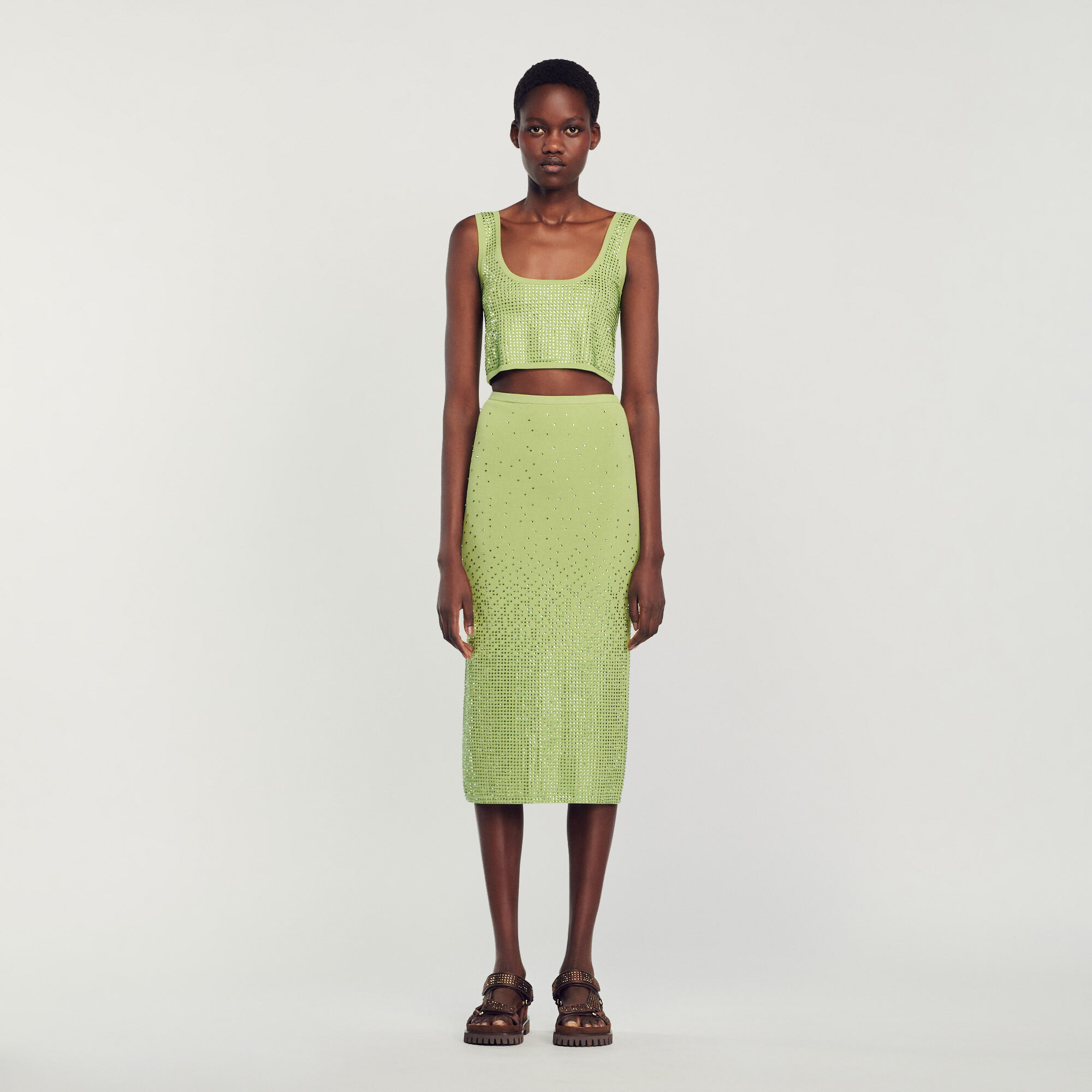 Green midi skirt 00 store