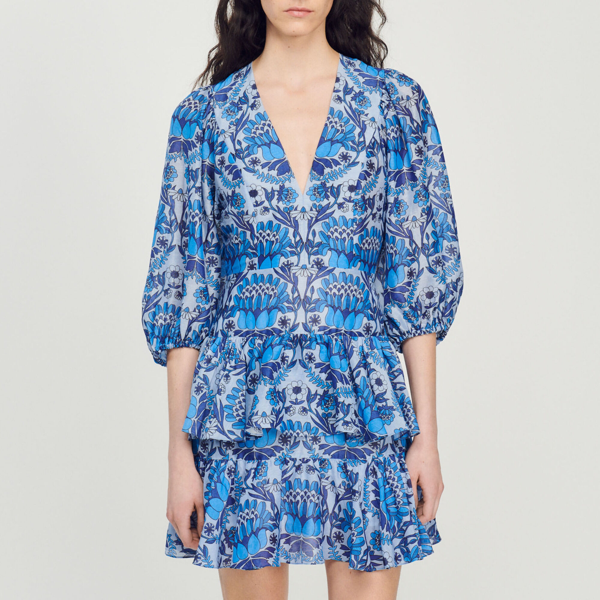 Short scarf print dress