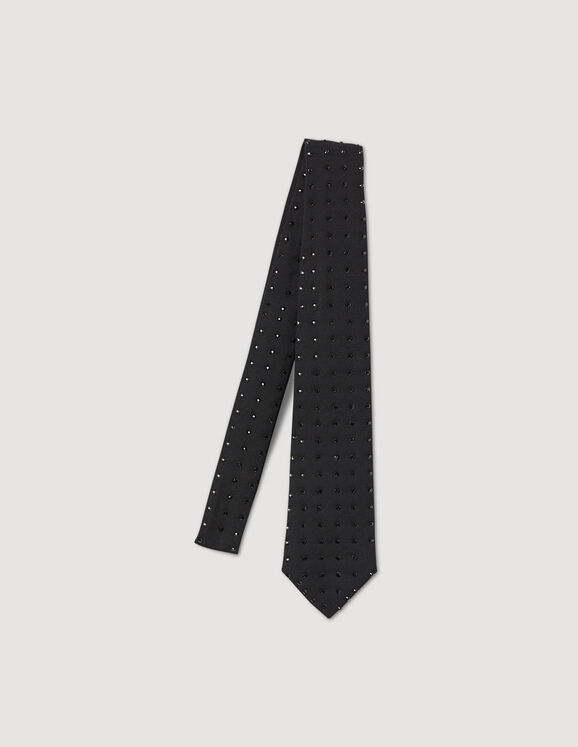 Rhinestone Zip Tie Black