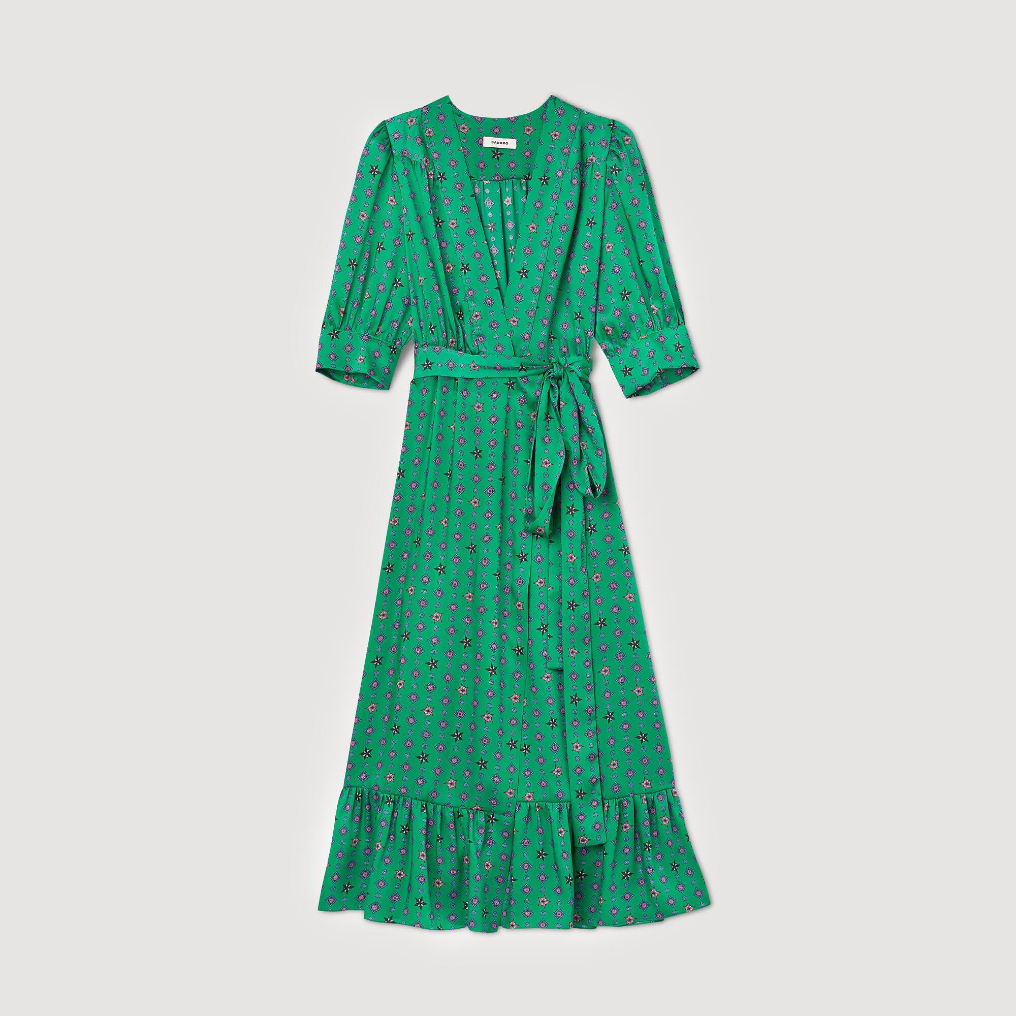 Sandro green lace dress online