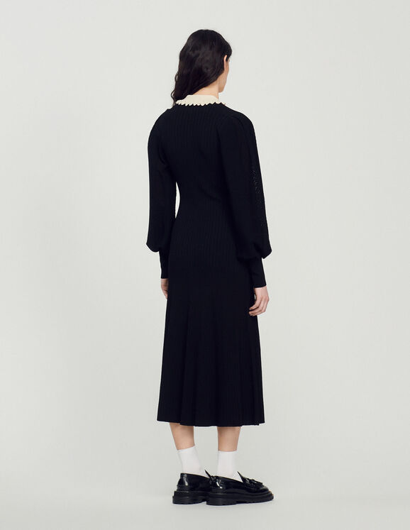 Long dress with long sleeves - Dresses - Sandro-paris.com