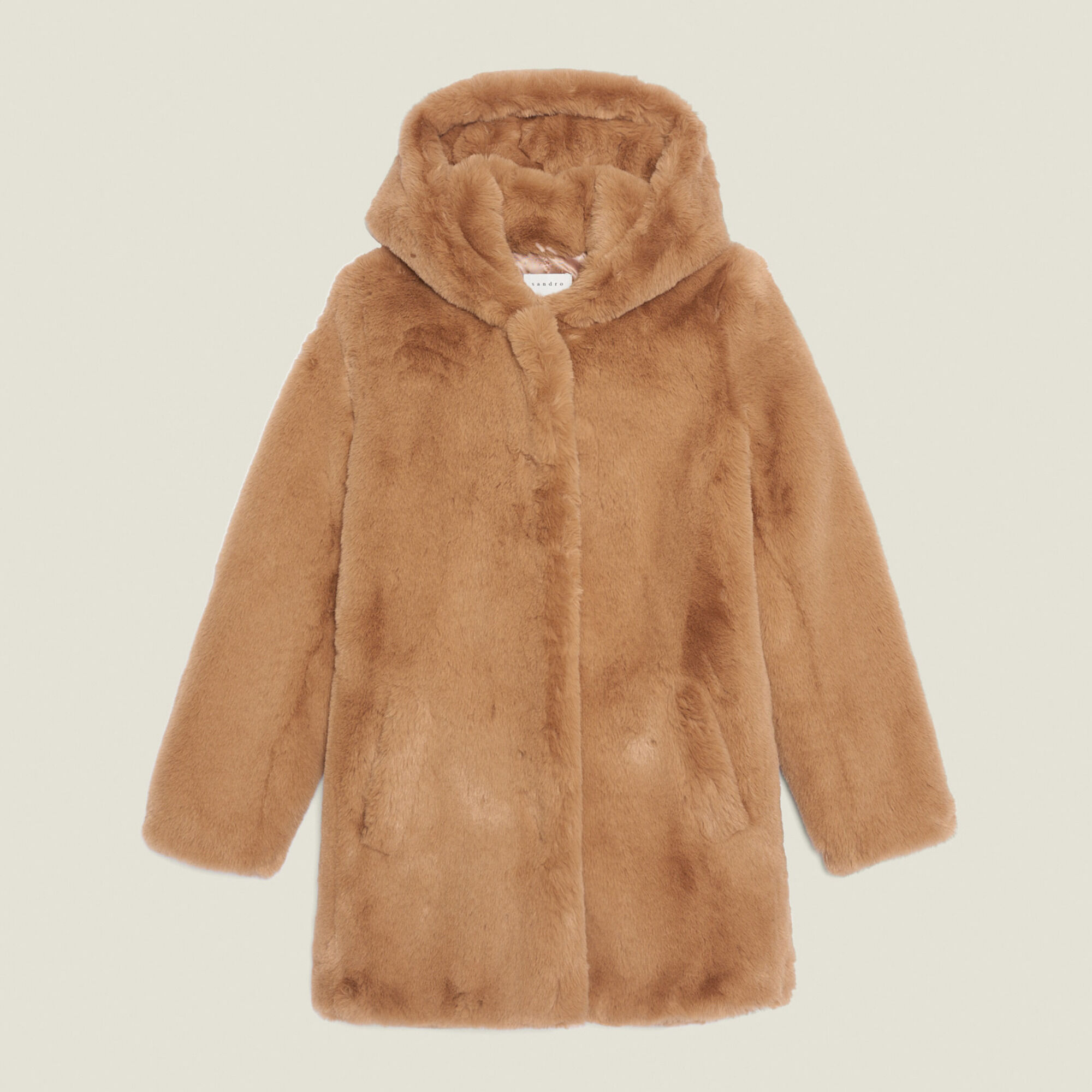 sandro fur hood coat