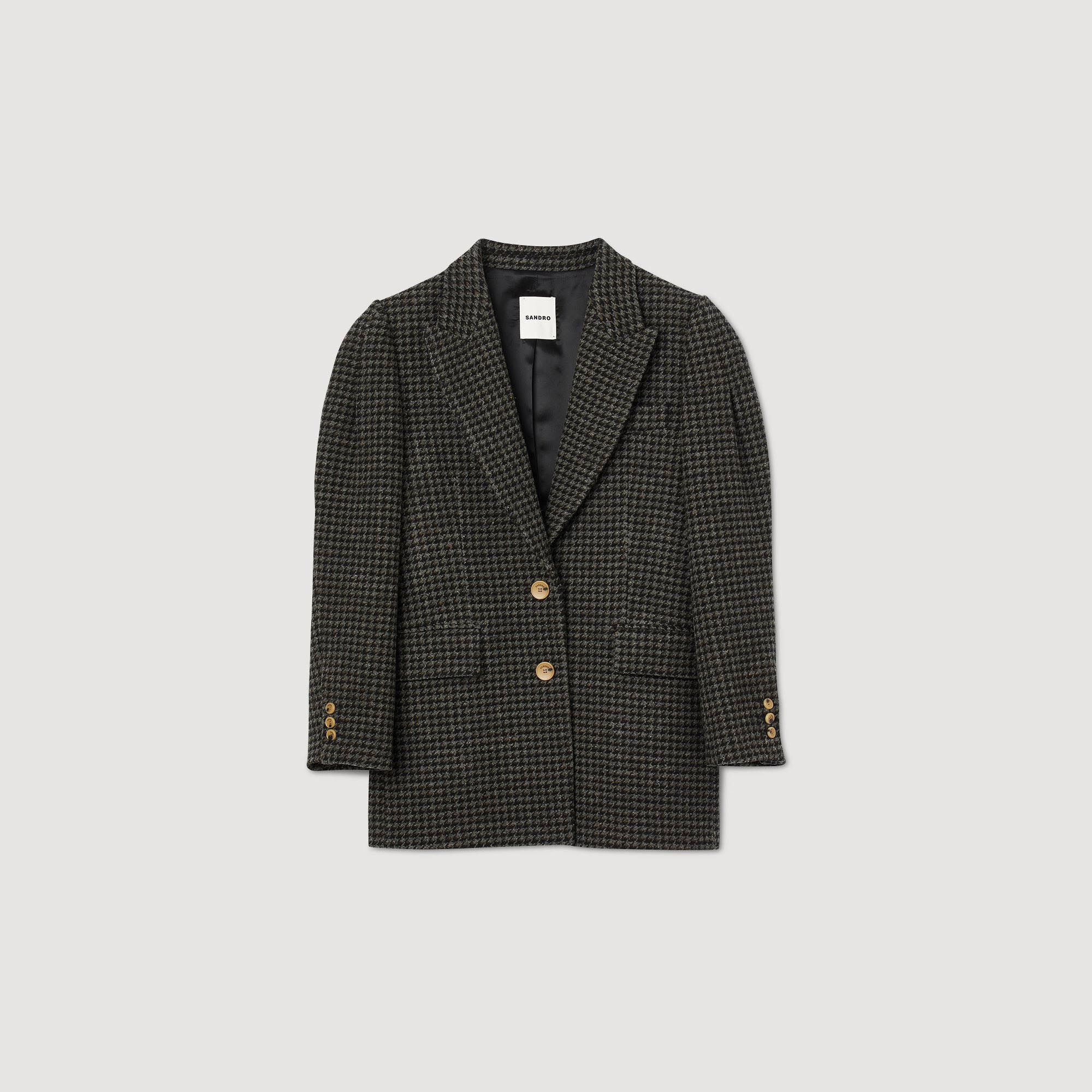 Sandro tartan tailored jacket new arrivals