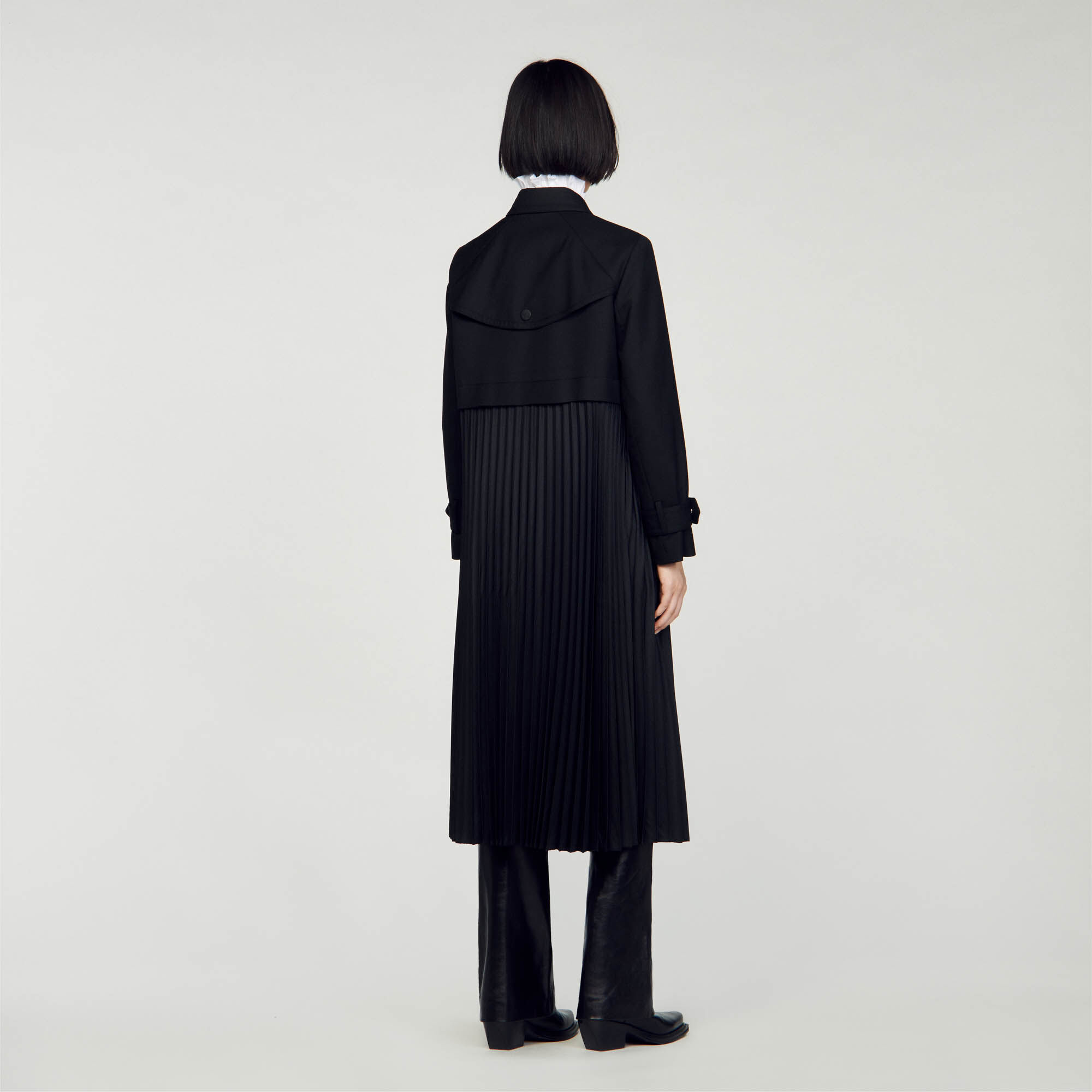 Pleated trench coat Coats Sandro paris