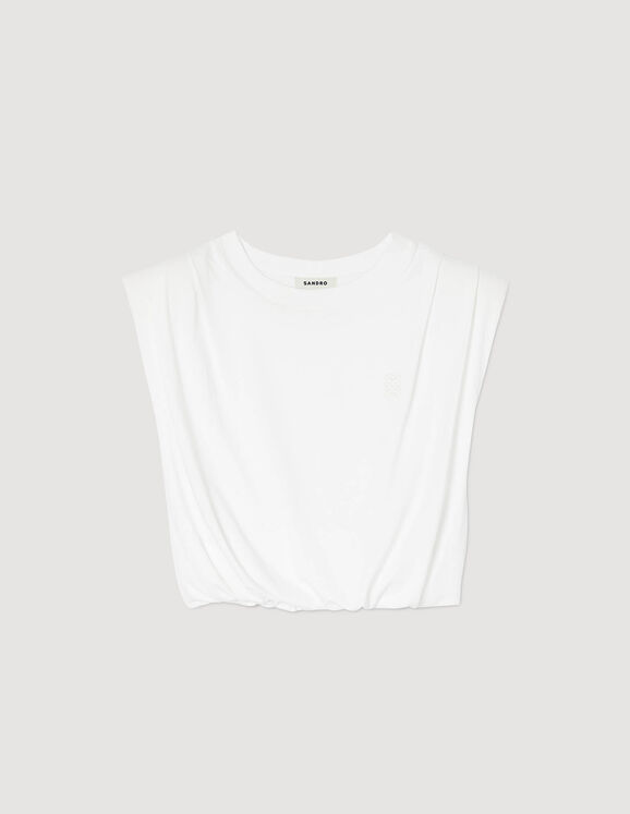 Short cotton T-shirt white Femme
