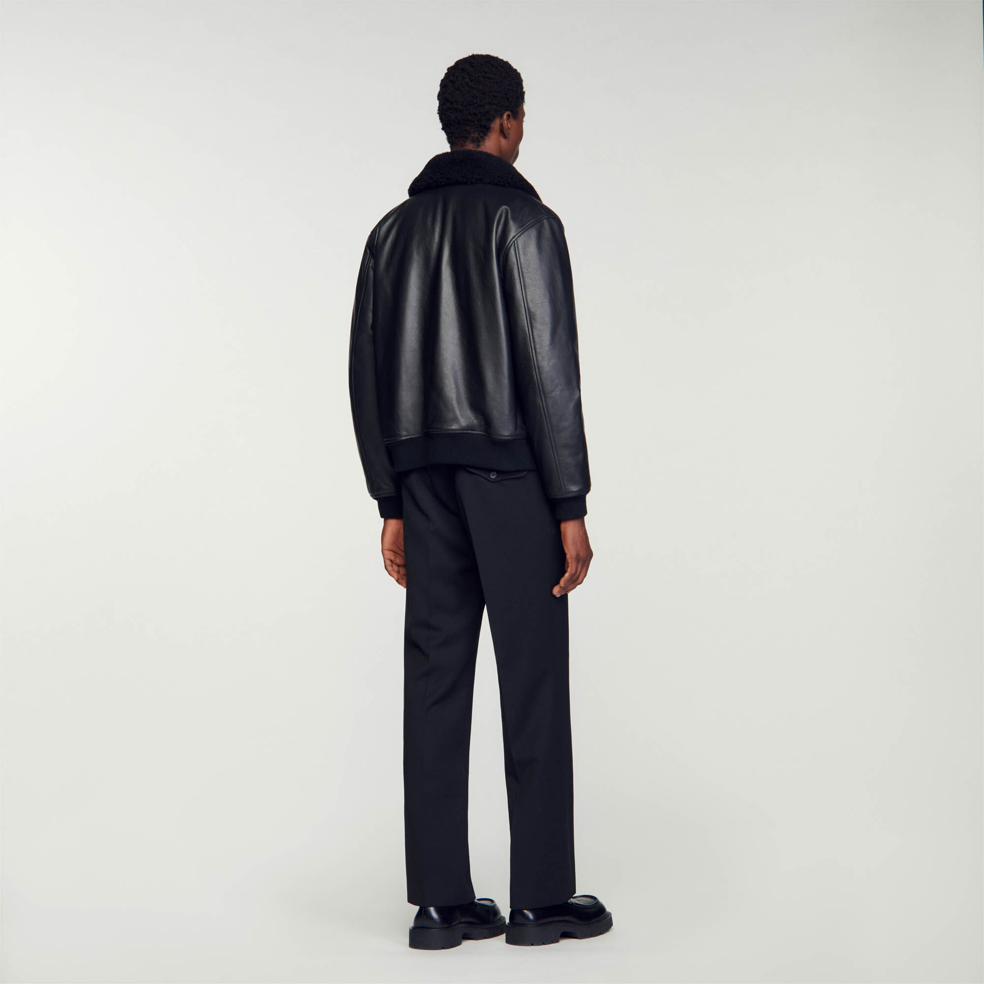 Blouson cuir outlet sandro homme