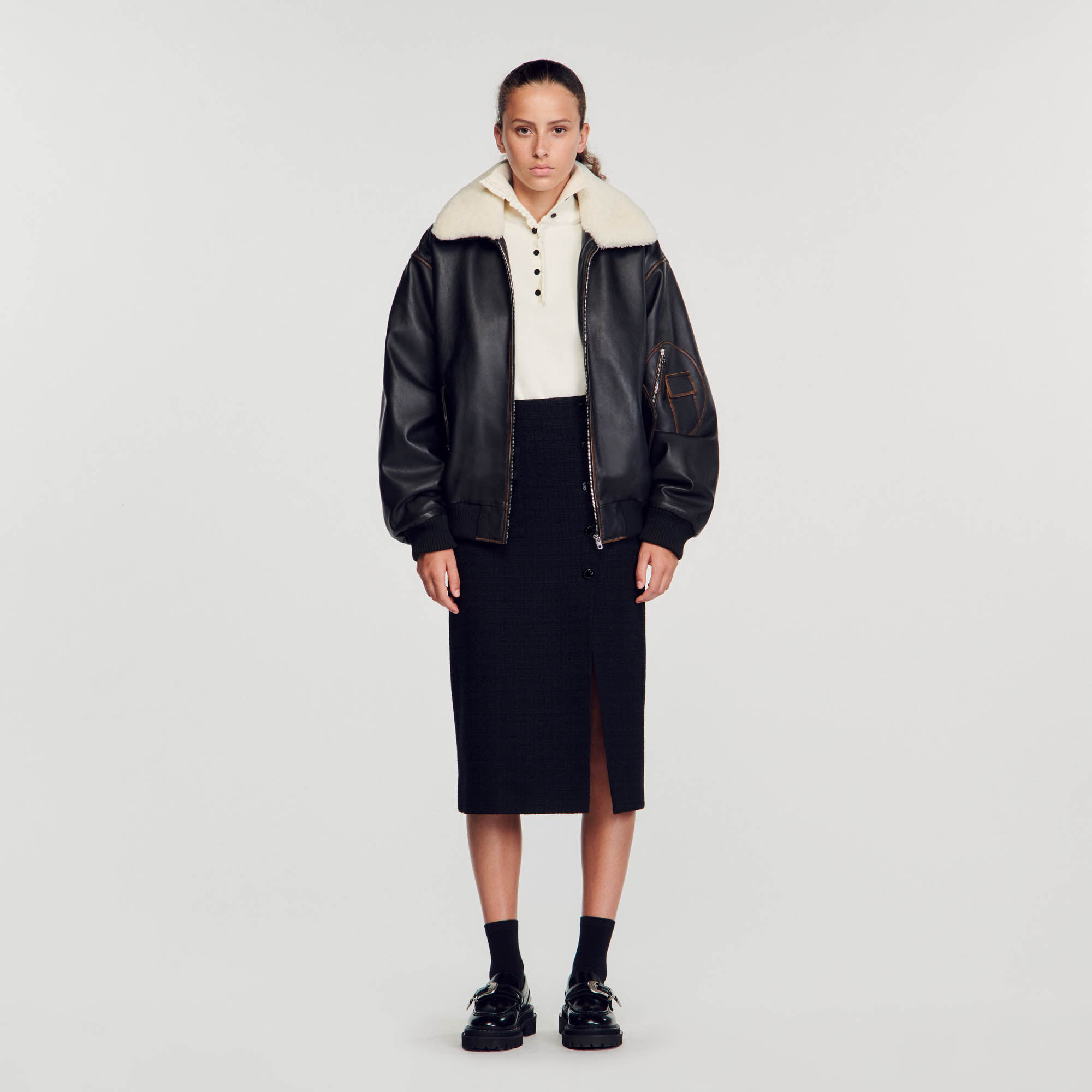 Jupe midi en tweed Jupes Shorts Sandro paris